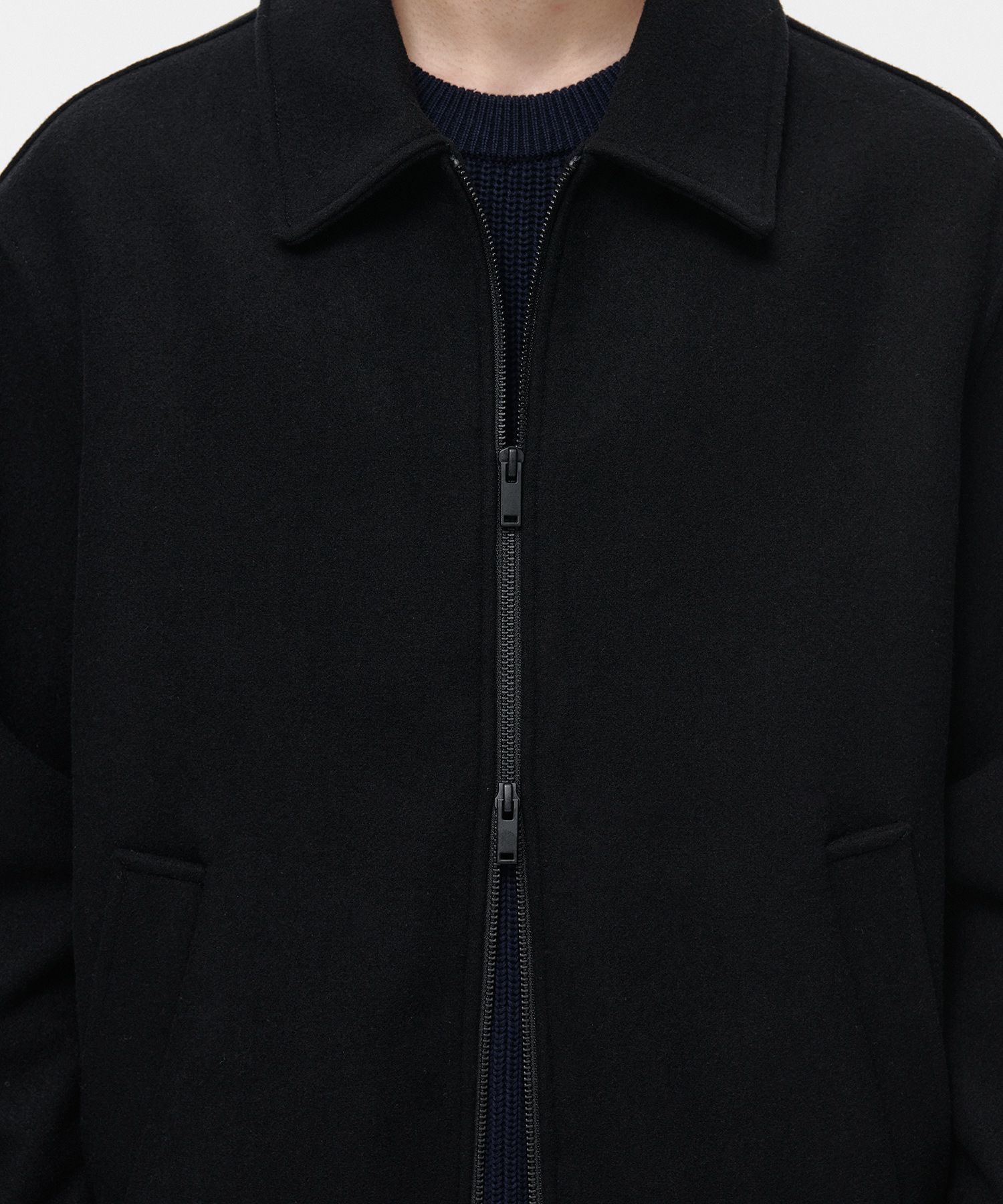 MUSINSA | MUSINSA STANDARD Wool blend minimal blouson jacket