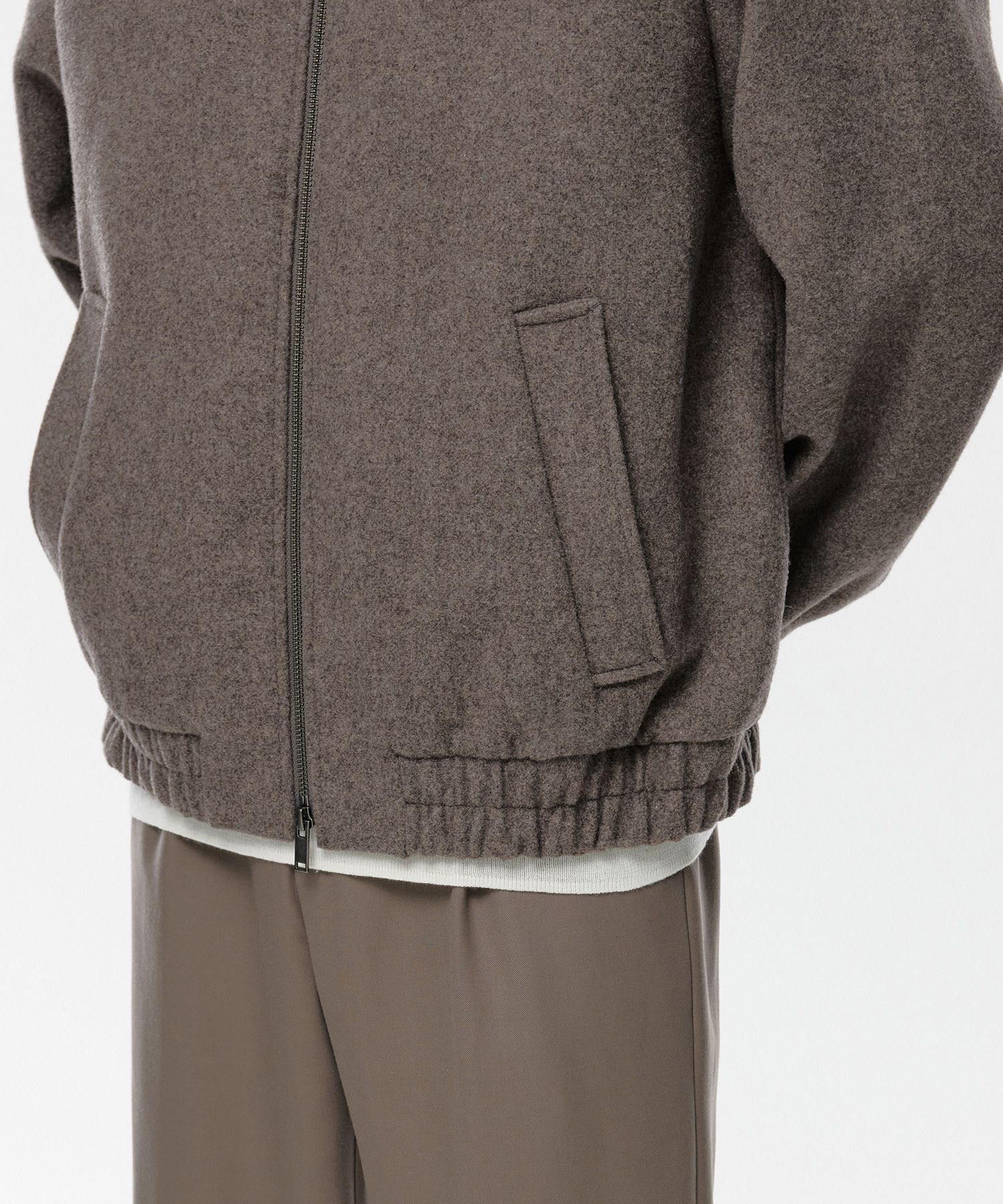 ブルゾン MUSINSA STANDARD Wool blend minimal blouson jacket charcoal MUSINSA | MUSINSA STANDARD Wool blend minimal blouson jacket