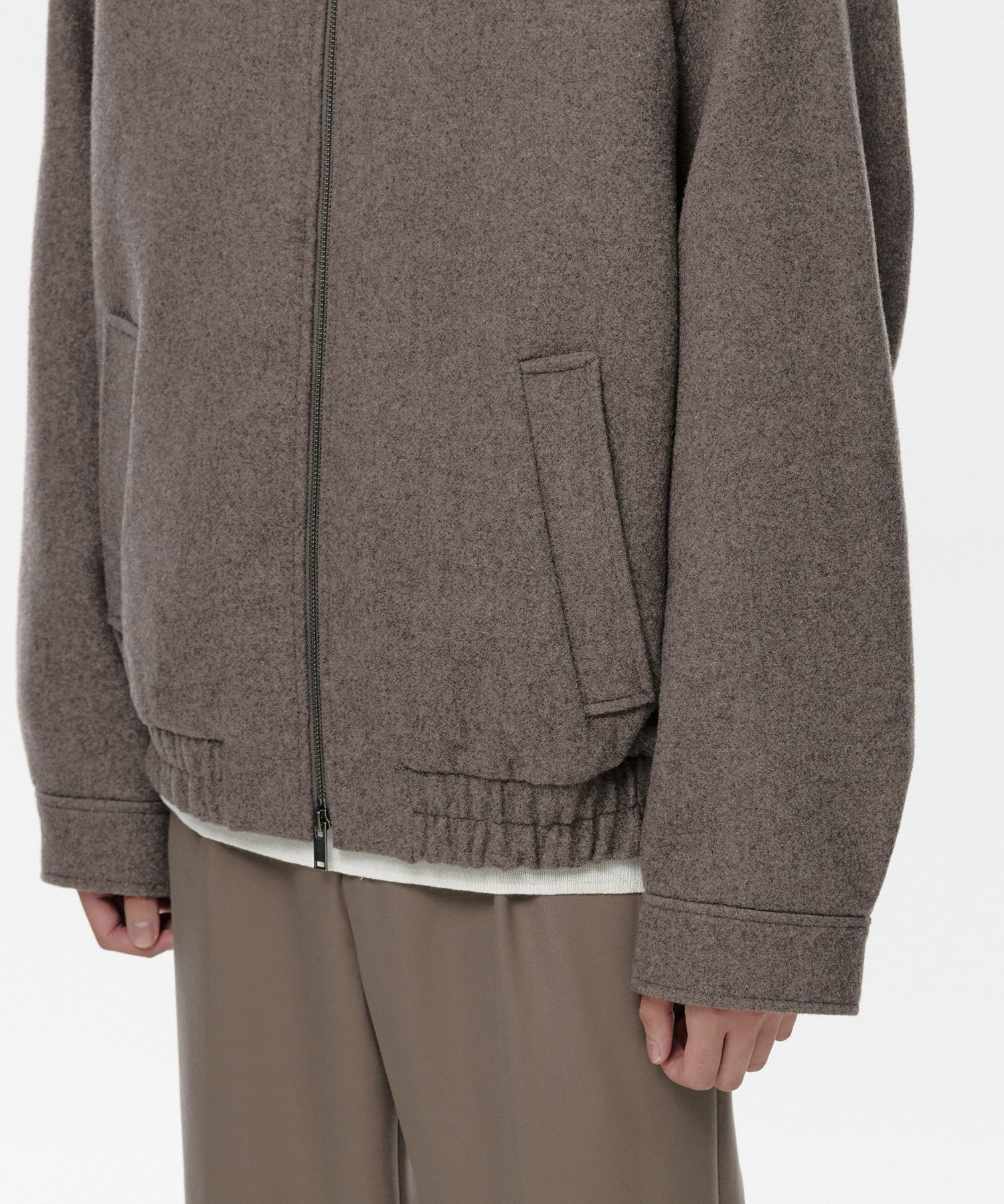 MUSINSA | MUSINSA STANDARD Wool blend minimal blouson jacket