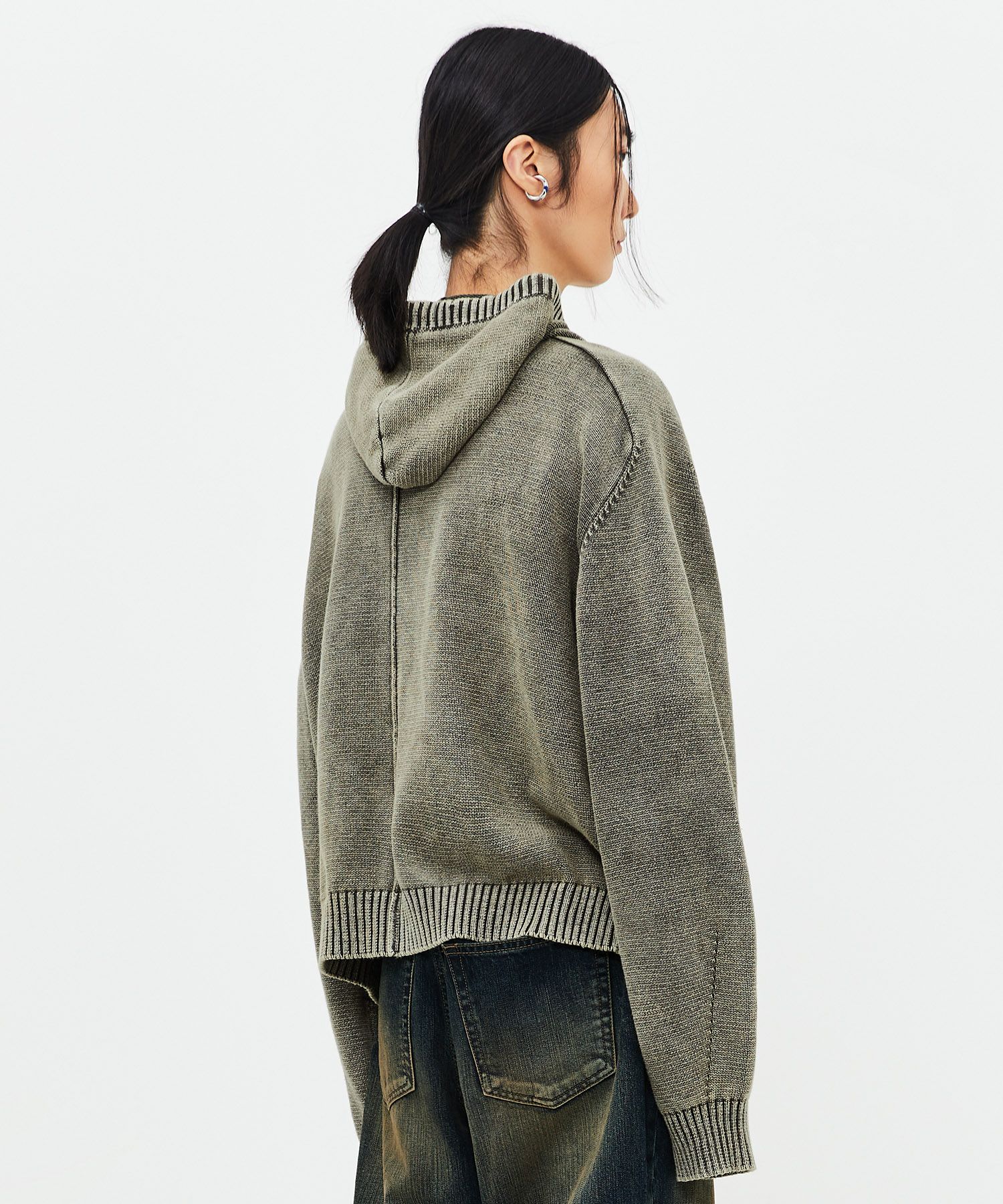 ★LMOOD★ Peace Dyed Hoodie Knit Zip Up Vintage Khaki MUSINSA | LMOOD Peace Dyed Hoodie Knit Zip Up Vintage Khaki
