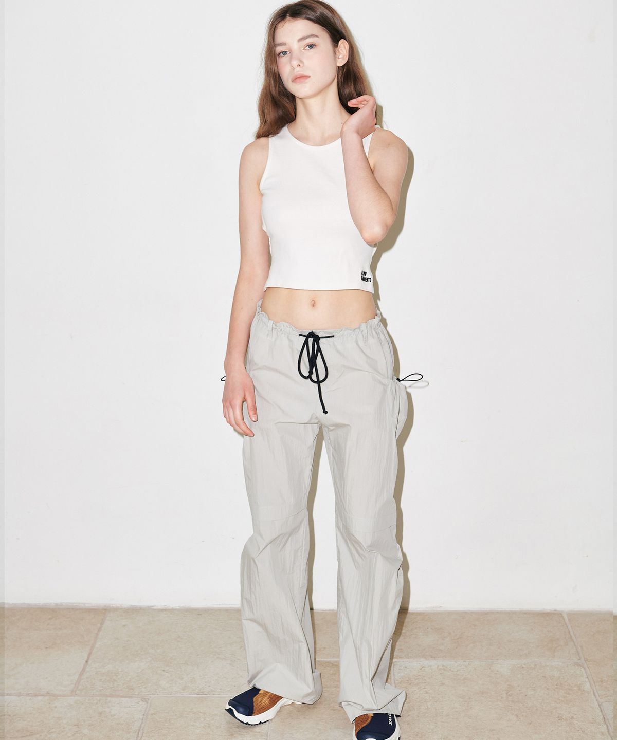 슬로우가먼츠(SLLOW GARMENTS) BACK OPEN DOUBLE WAY TOP - BLACK