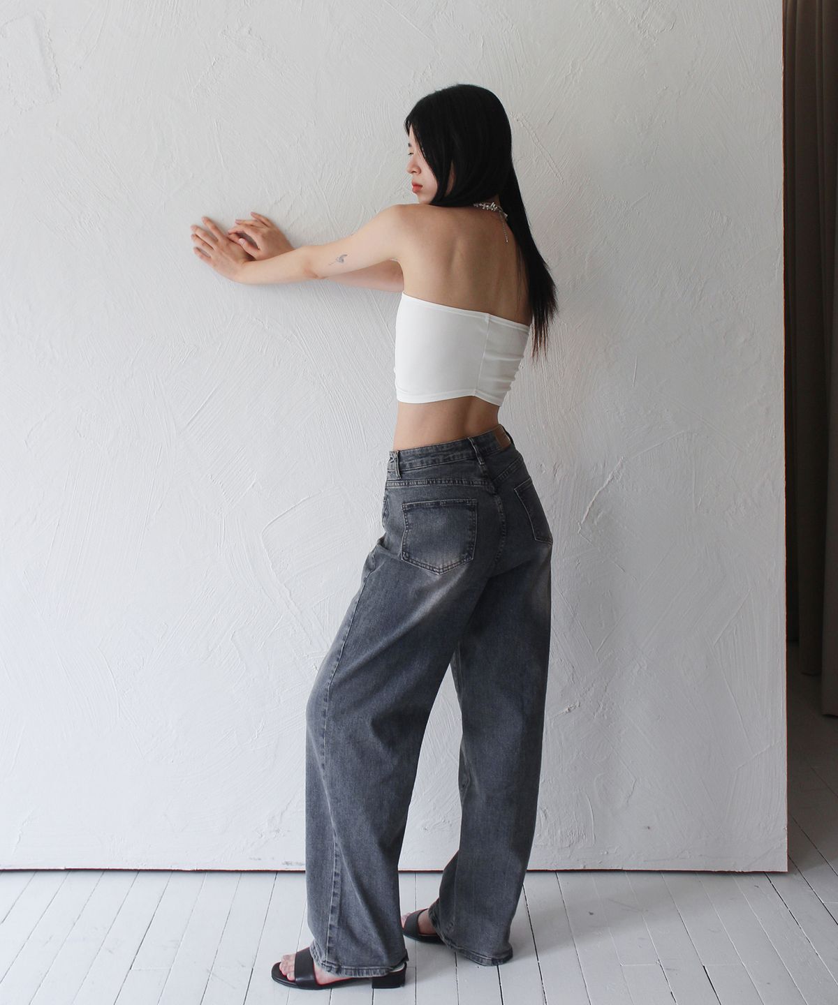 루바티(RUBATI) Wooden Beads Tube Top (IVORY)