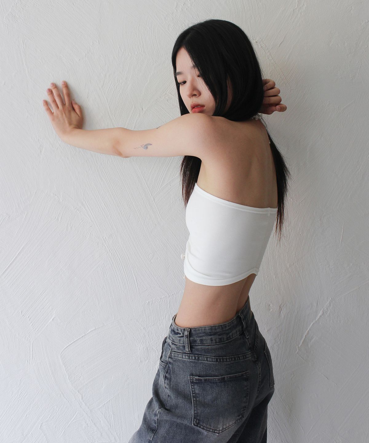 루바티(RUBATI) Wooden Beads Tube Top (IVORY)