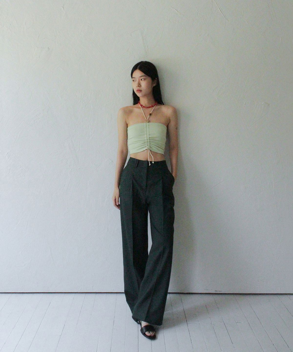 루바티(RUBATI) Wooden Beads Tube Top (MINT)
