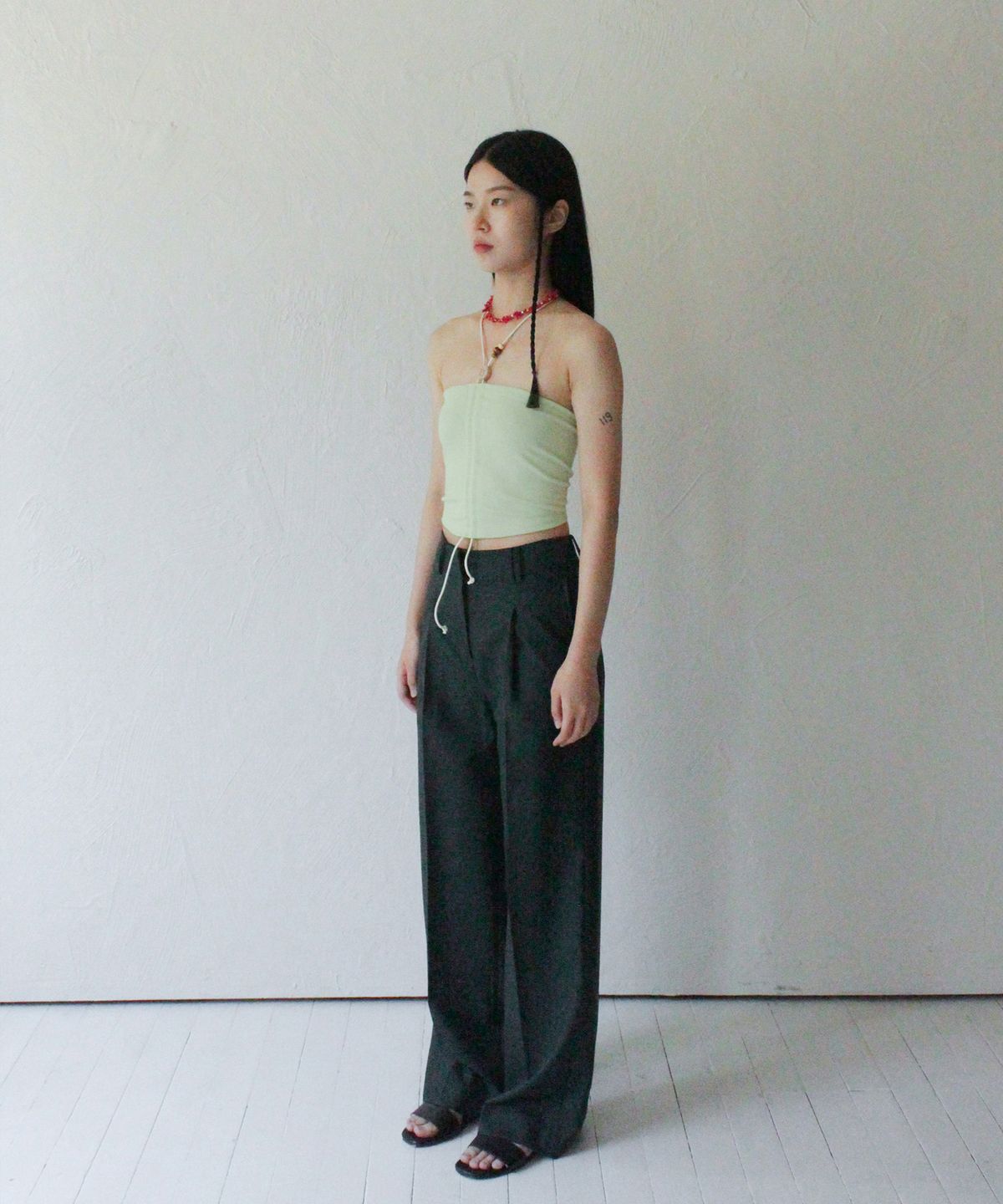 루바티(RUBATI) Wooden Beads Tube Top (MINT)