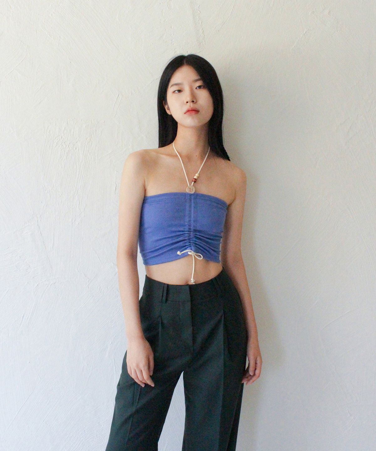 루바티(RUBATI) Wooden Beads Tube Top (PURPLE BLUE)