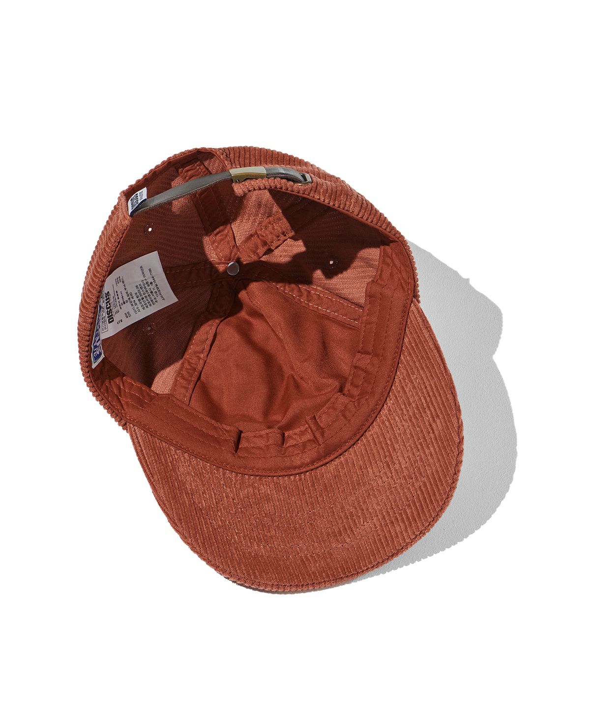 디스커스 애슬레틱(DISCUS ATHLETIC) 로고 5 패널 코듀로이 캡 브릭 레드