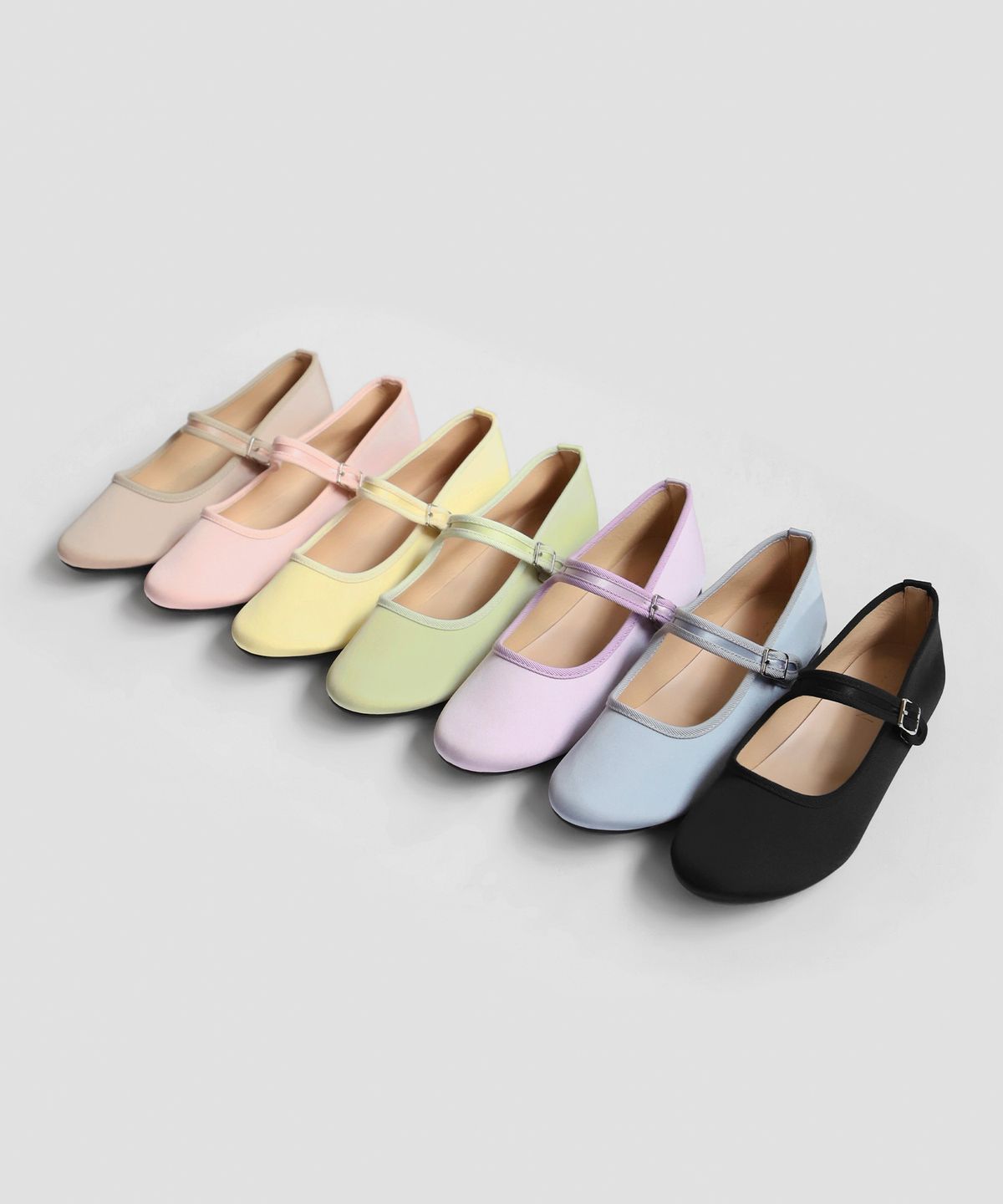 사뿐(SAPPUN) 아밀라 새틴 메리제인 플랫슈즈 (1cm)