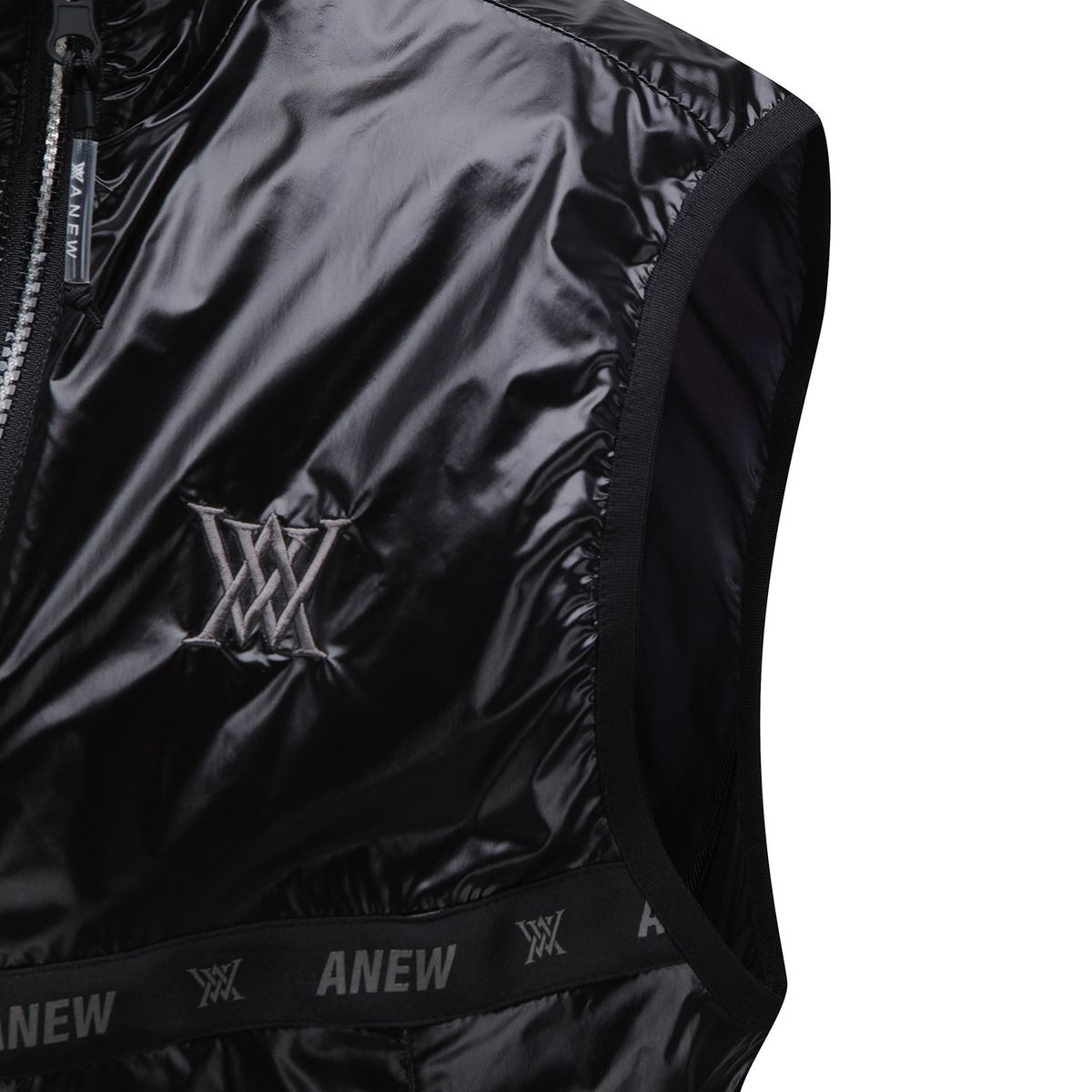 어뉴골프(ANEW GOLF) MEN A DIAGONAL LINE ZIPPER POINT VEST_BK