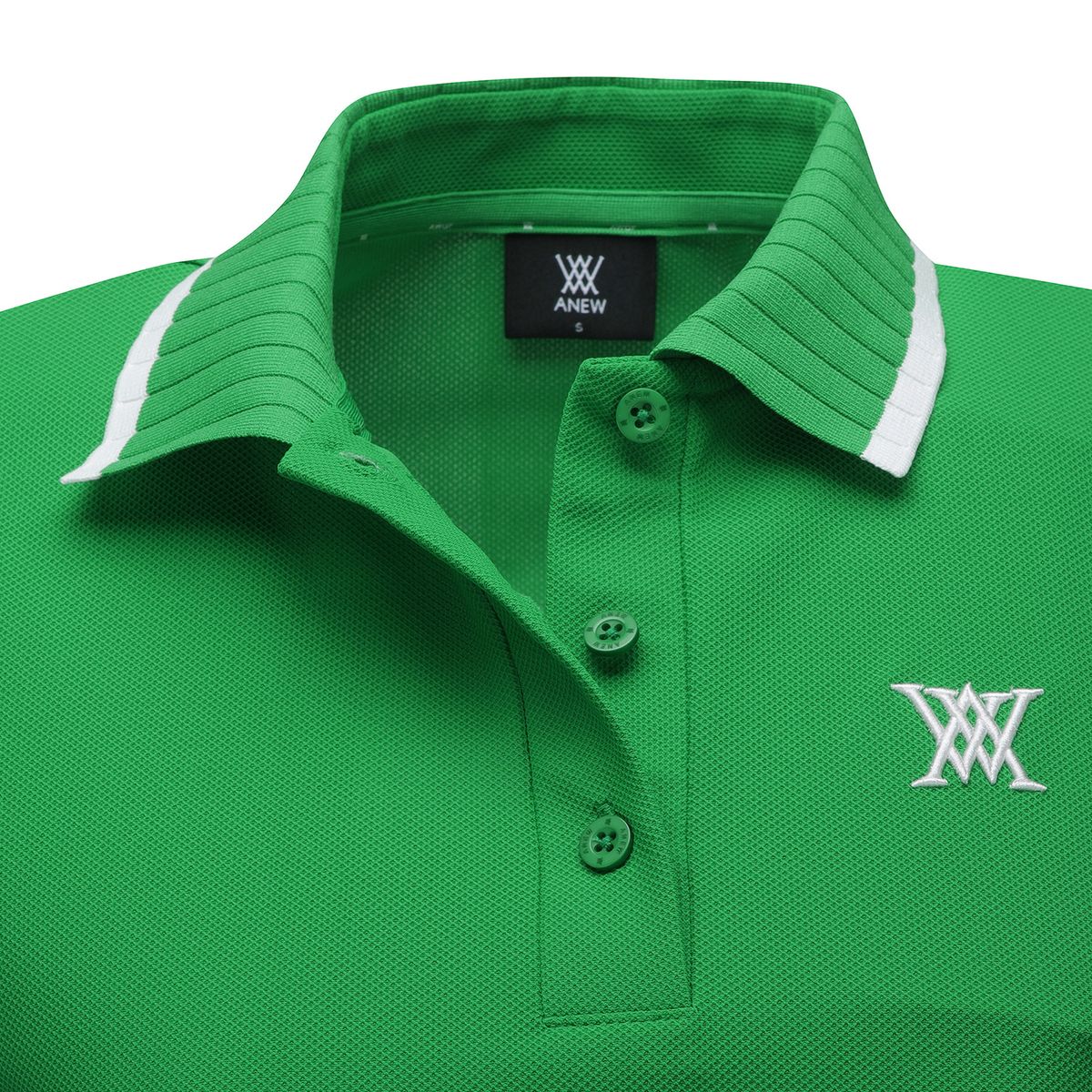 어뉴골프(ANEW GOLF) WOMEN BACK SIGNATURE LOGO PIQUE SHORT T-SHIRT_GN