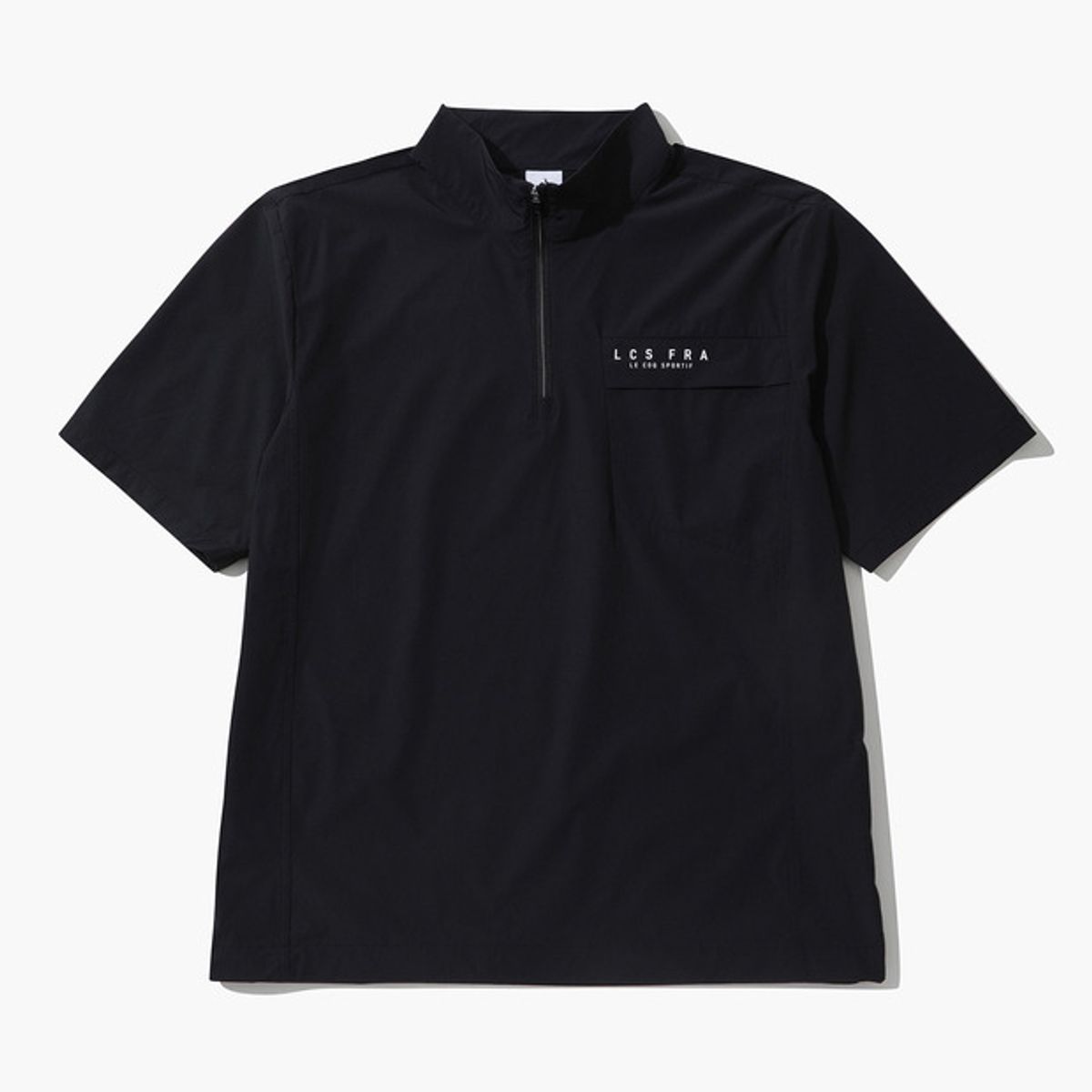 르꼬끄 골프(LECOQ GOLF) 남성 반집업 우븐 반팔티셔츠 (GO321MBL83)