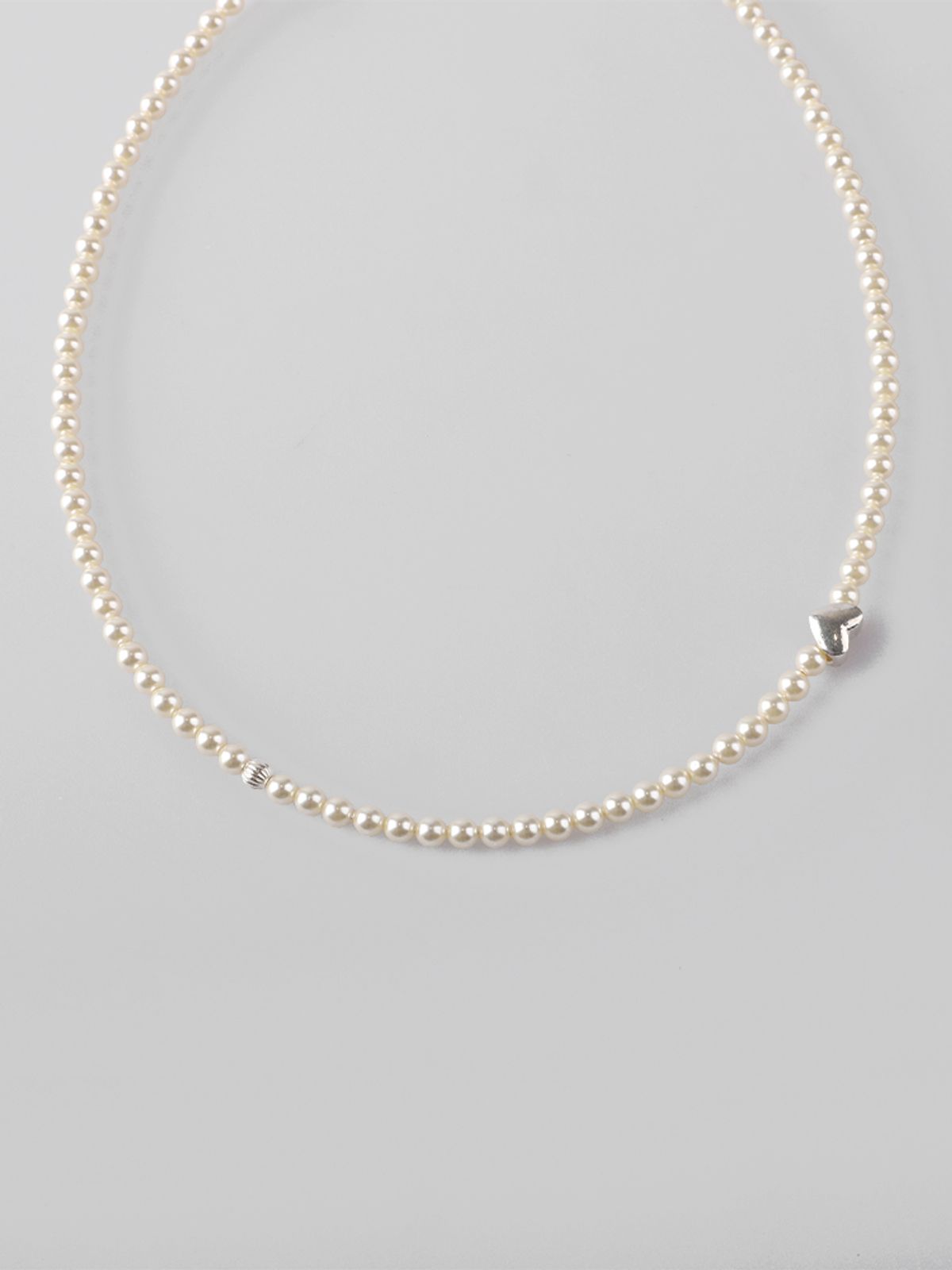 볼디에르(BOLDIERE) Heart Pearl Necklace [Vanilla Sky]