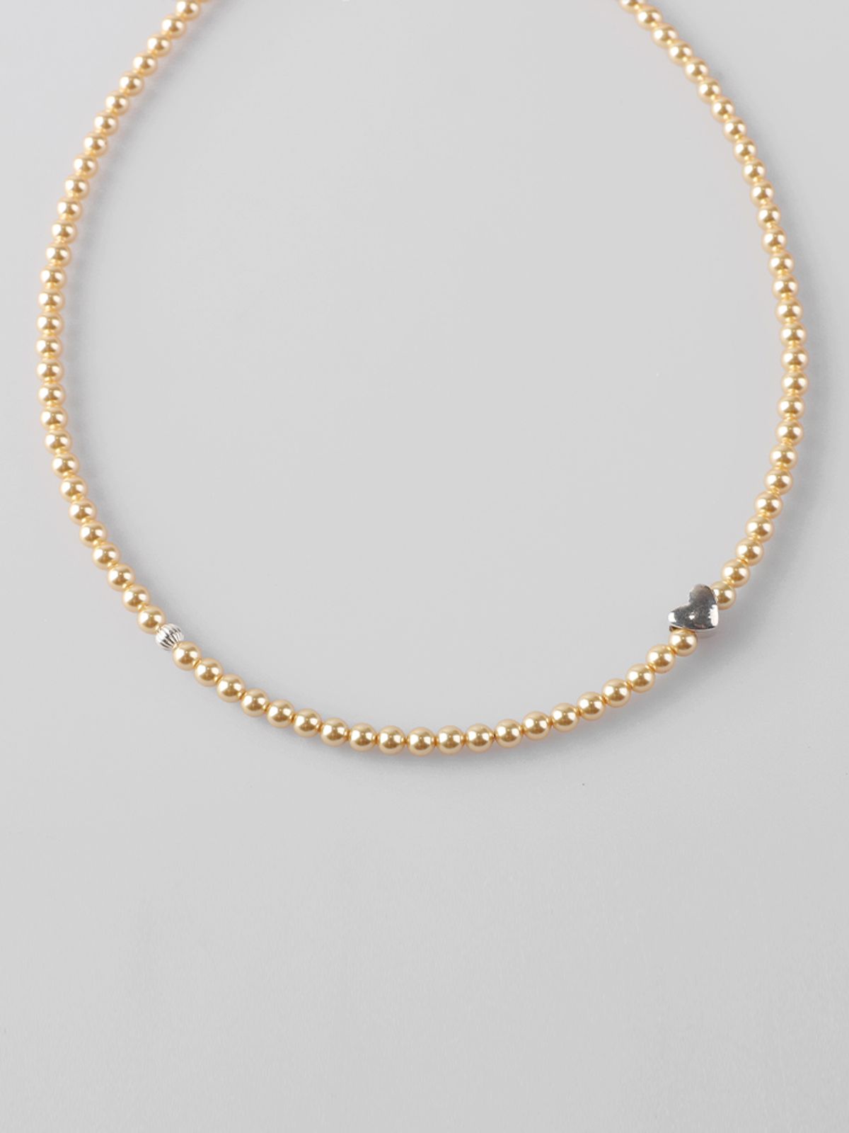 볼디에르(BOLDIERE) Heart Pearl Necklace [Sunset Yellow]