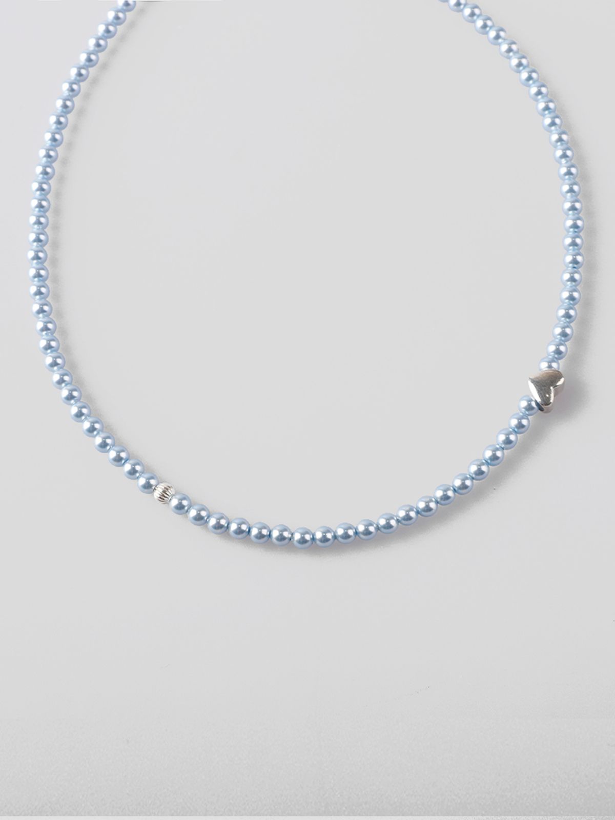볼디에르(BOLDIERE) Heart Pearl Necklace [Ocean Blue]
