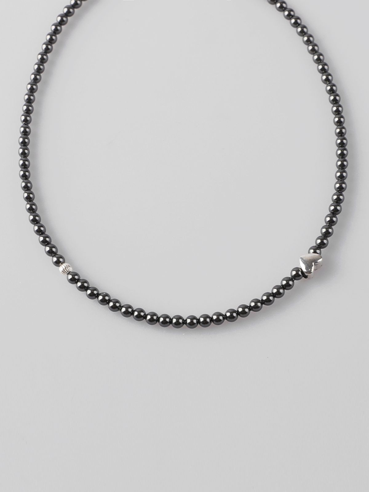 볼디에르(BOLDIERE) Heart Pearl Necklace [Dark Sky]