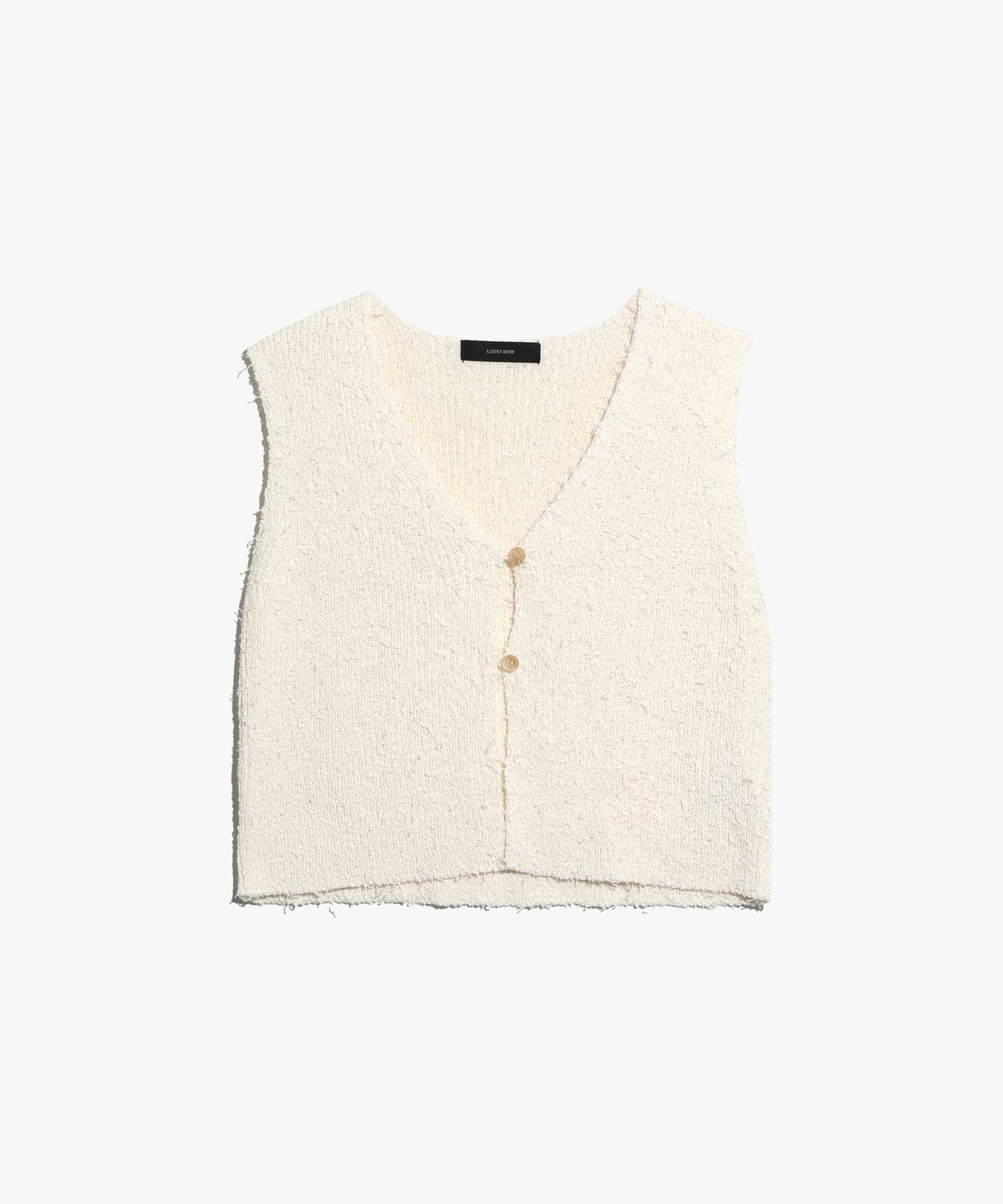 로시로우(LOSSYROW) Bookle Open Knit Vest Beige