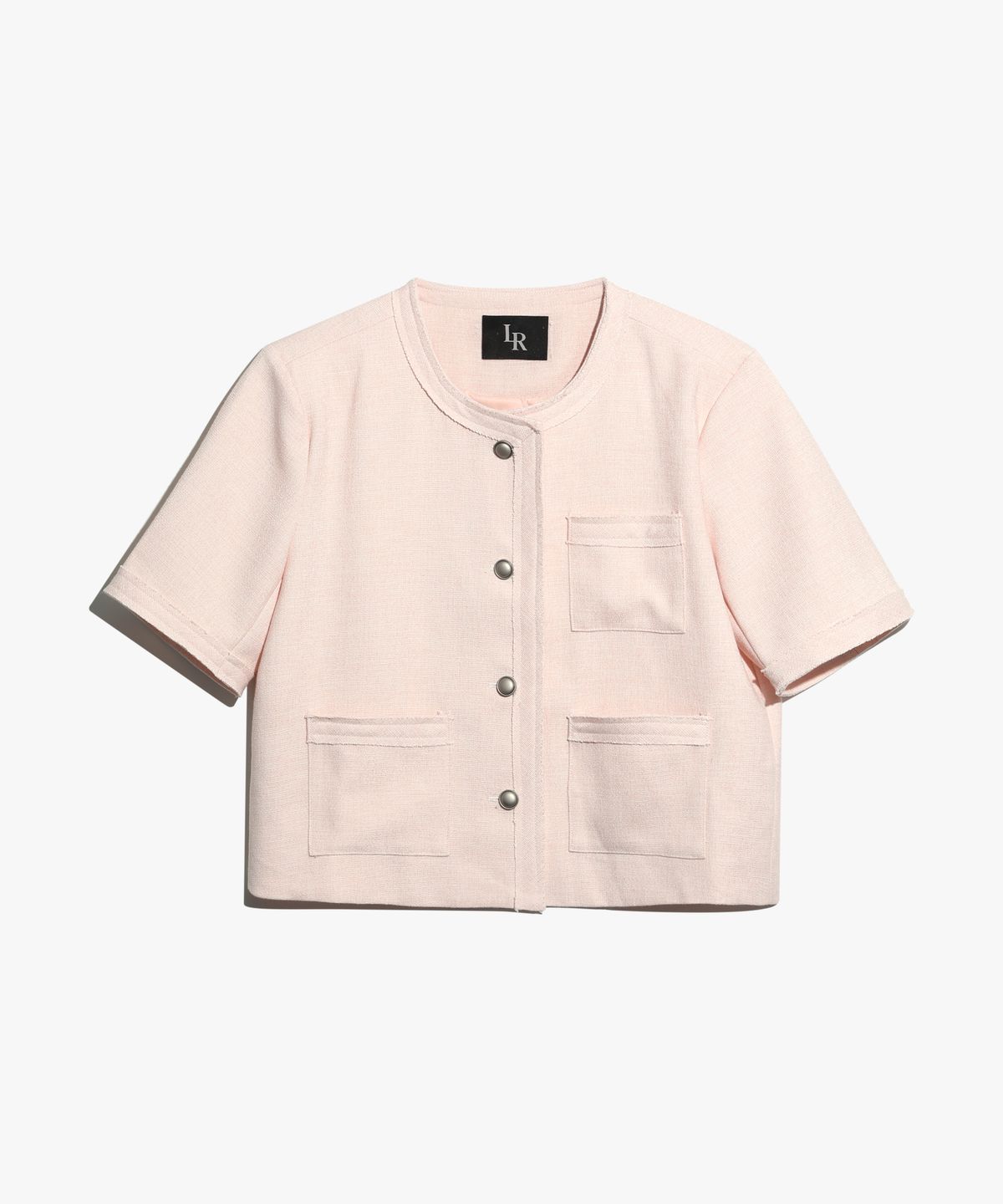 로시로우(LOSSYROW) Tweed half jacket Baby pink