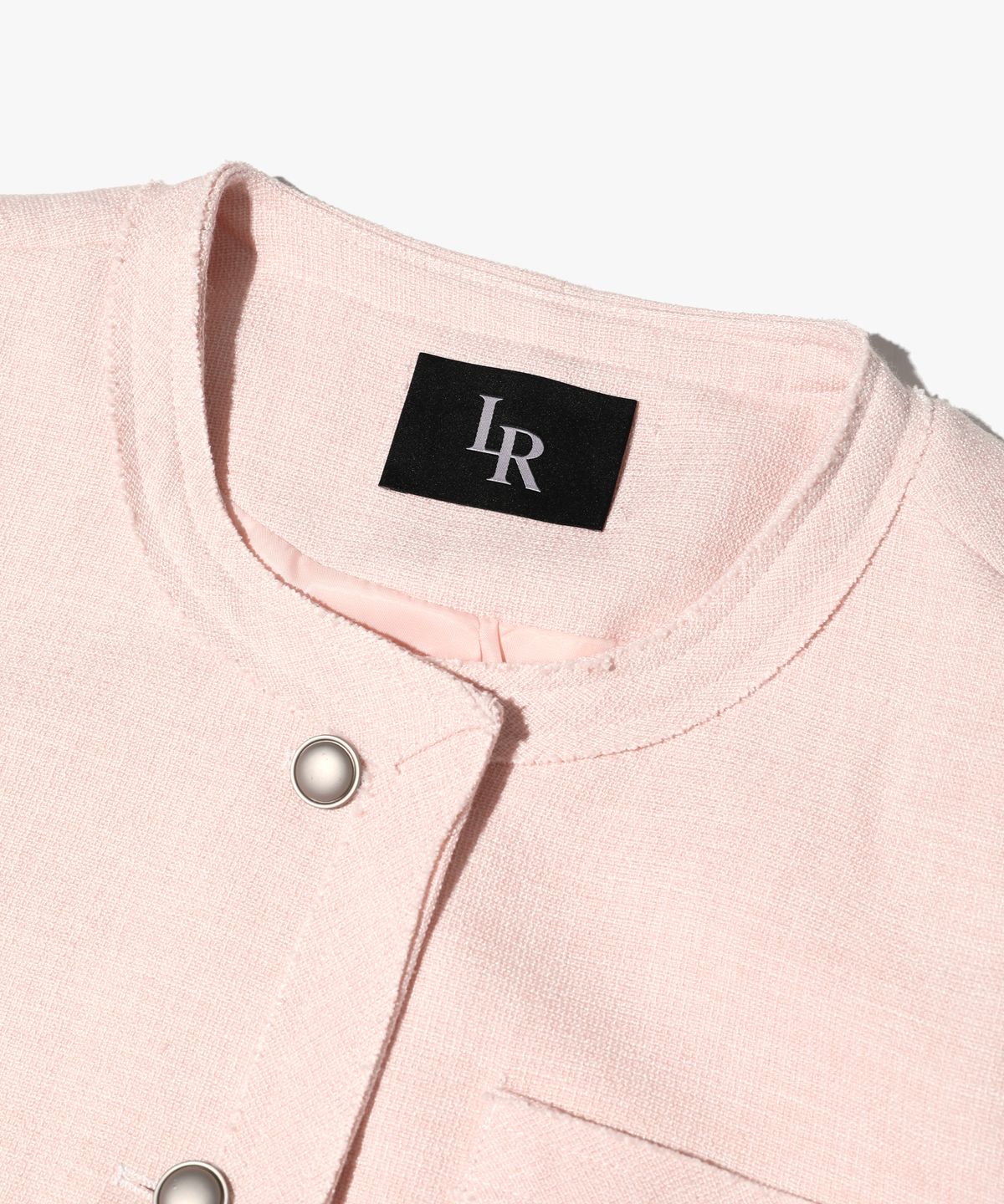 로시로우(LOSSYROW) Tweed half jacket Baby pink