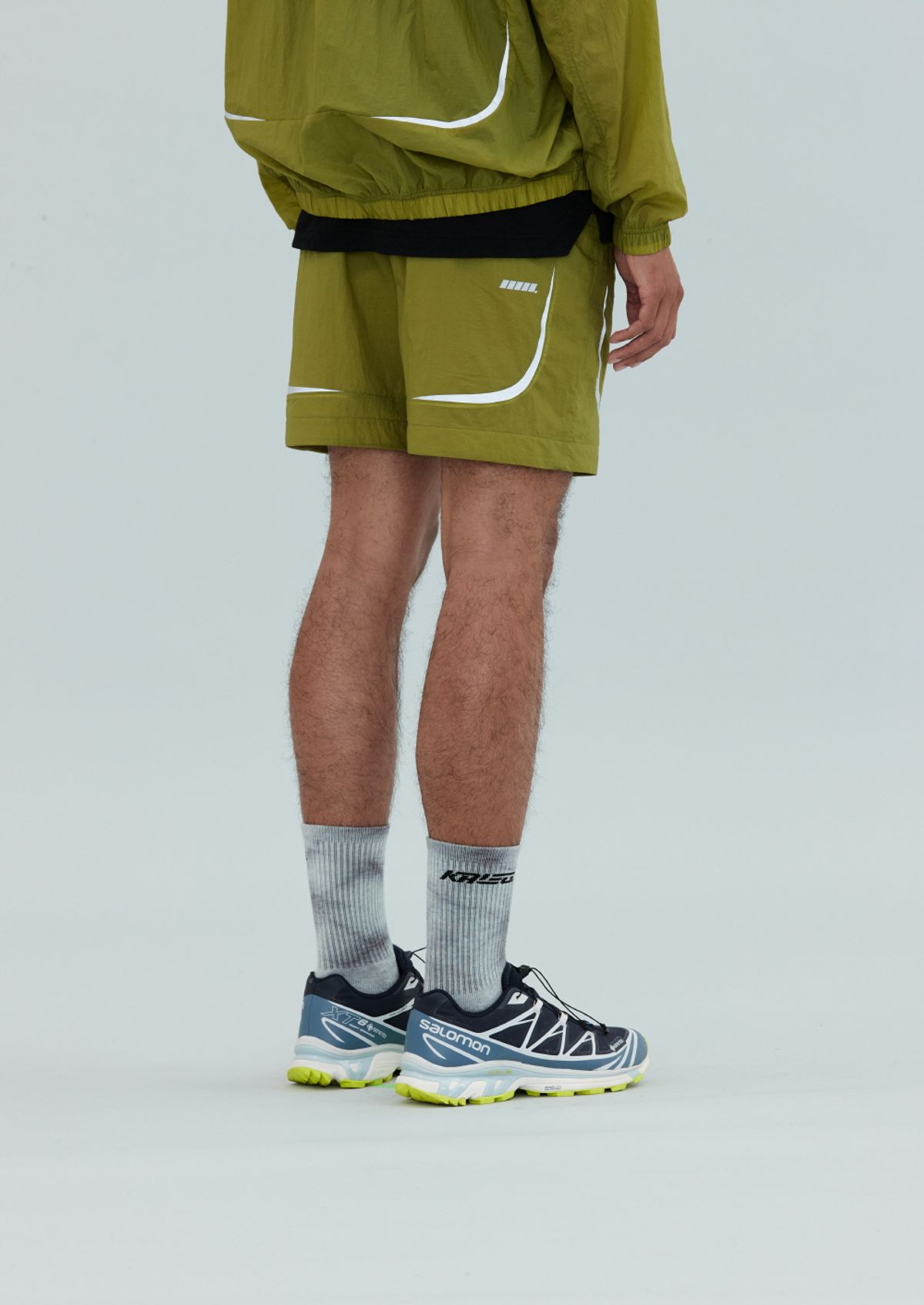 칼렉(KALEG) MENS WARM UP WIND SHORTS (9)/YELLOW GREEN
