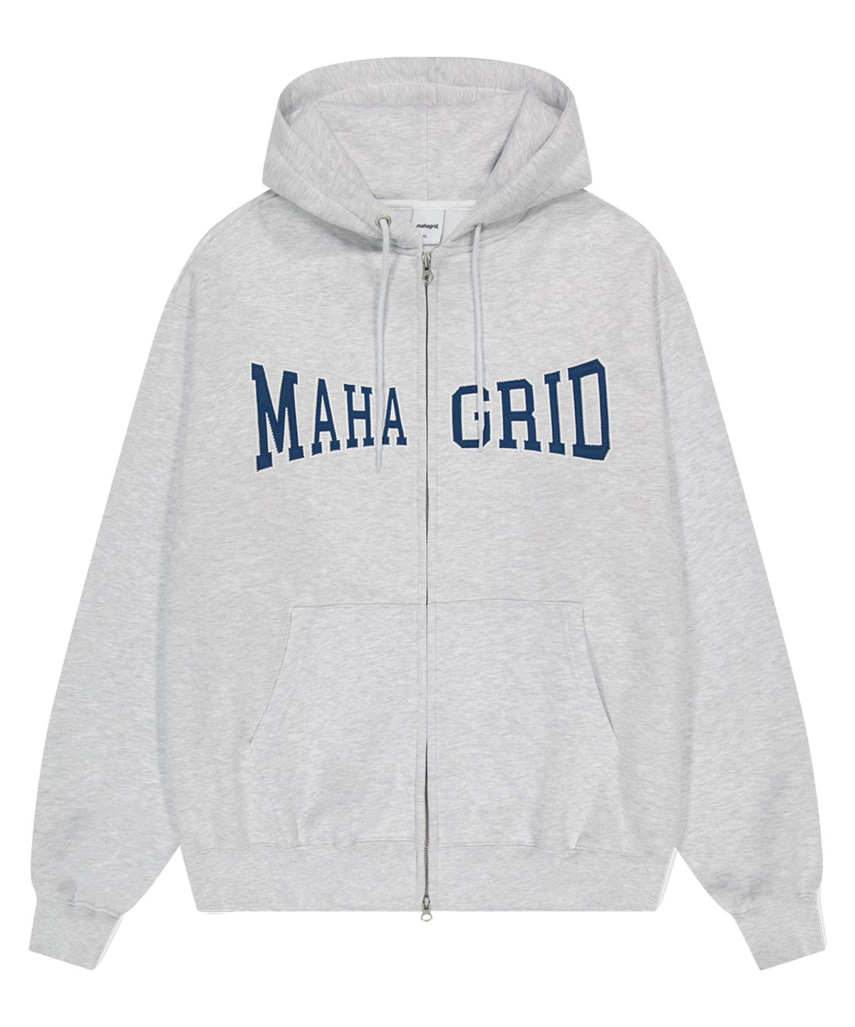 마하그리드(MAHAGRID) APPLIQUE ZIP UP HOODIE LIGHT GREY(MG2CFMM428A)