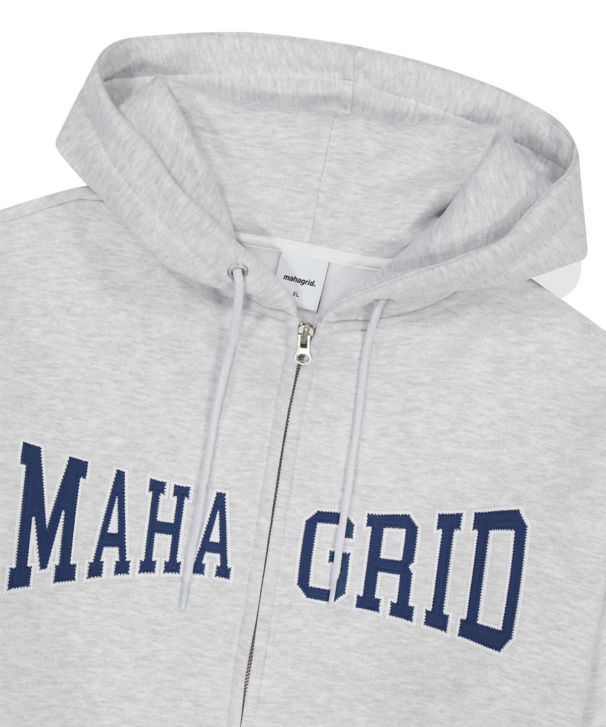 마하그리드(MAHAGRID) APPLIQUE ZIP UP HOODIE LIGHT GREY(MG2CFMM428A)