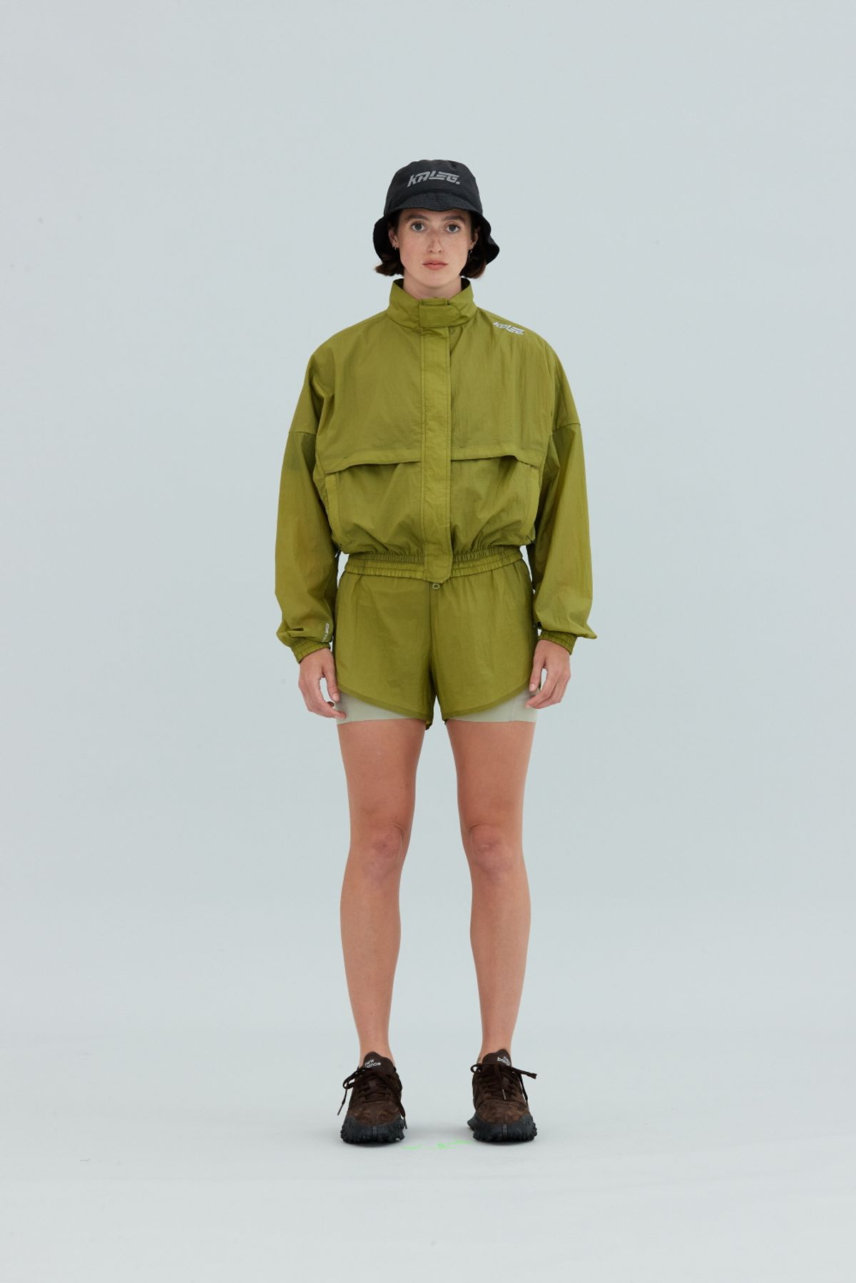 칼렉(KALEG) WOMENS WARM UP WIND JACKET/YELLOW GREEN