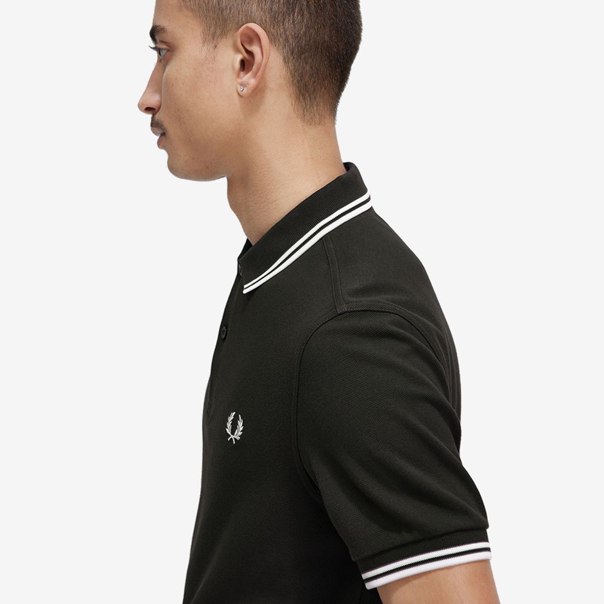 프레드페리(FRED PERRY) [M3600] 트윈 팁 프레드페리 셔츠 - 나이트그린/스노우화이트 M3600-T50