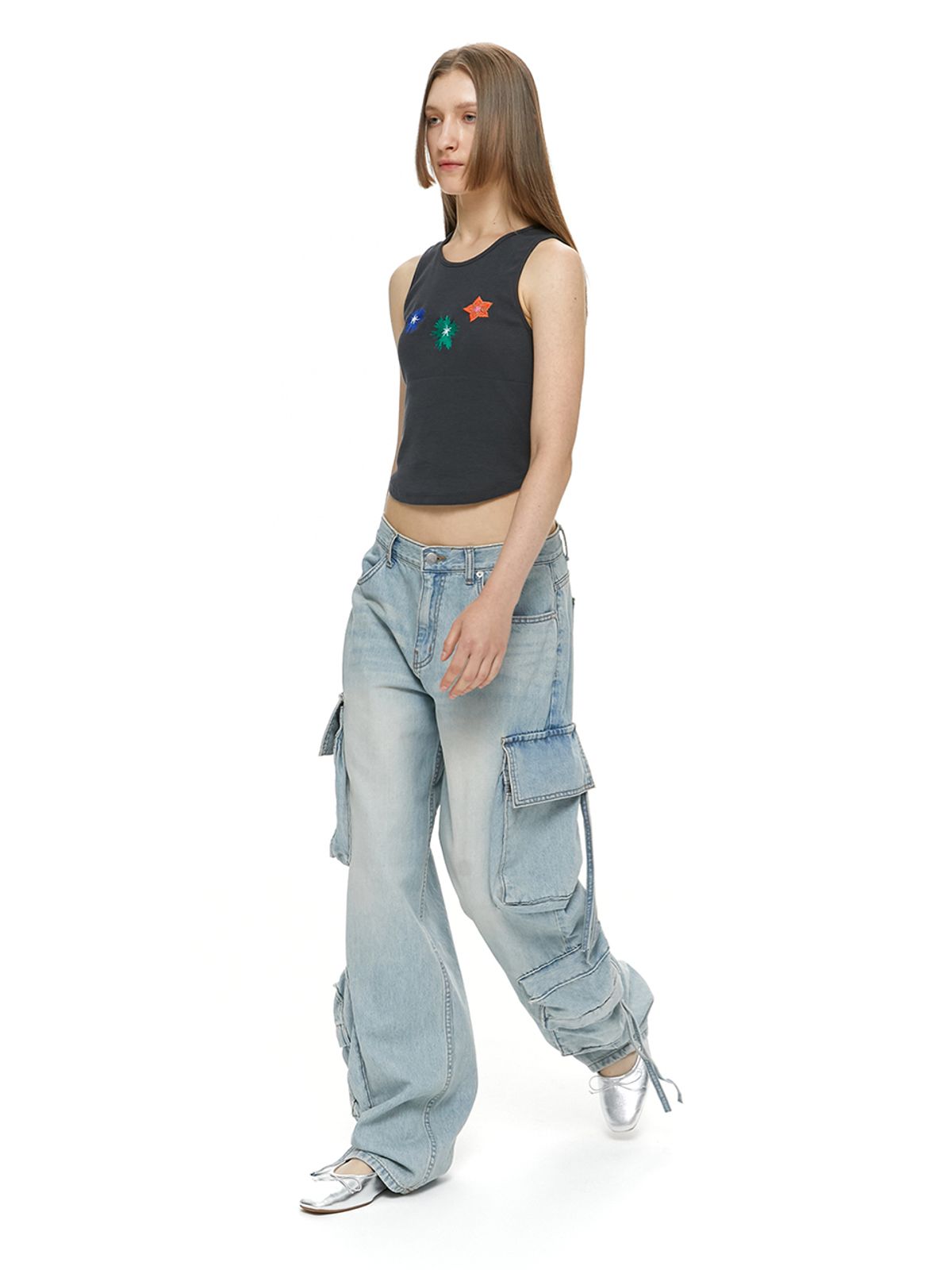 모어댄파라다이스(MORE THAN PARADISE) CARGO DENIM PANTS - BLUE