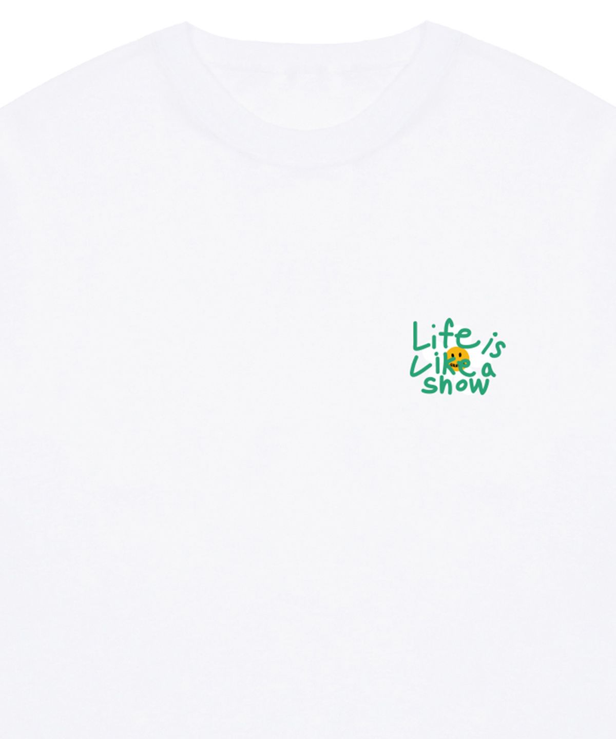 그레이버(GRAVER) [UNISEX]드로잉 레터 플라워 반팔티_화이트/그린 로고
