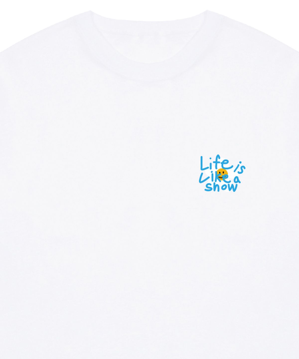 그레이버(GRAVER) [UNISEX]드로잉 레터 플라워 반팔티_화이트/블루 로고