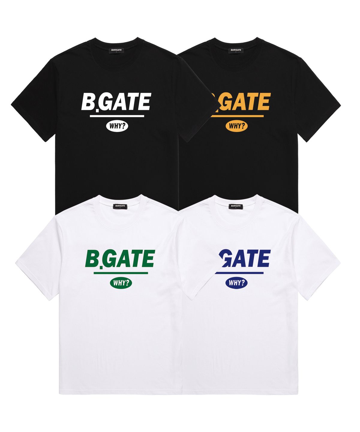 바리게이트(BARIGATE) B-GATE 로고 반팔 티셔츠 (BRTS001) 화이트/그린
