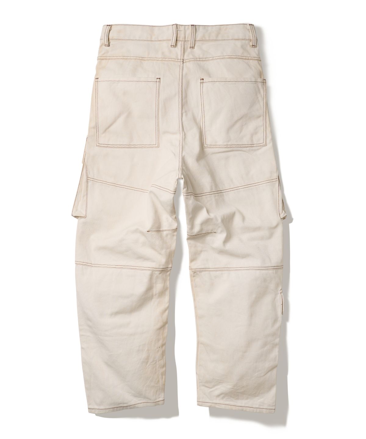 에이카화이트(AECA) CURVED WIDE CARGO DENIM PANTS-WHITE