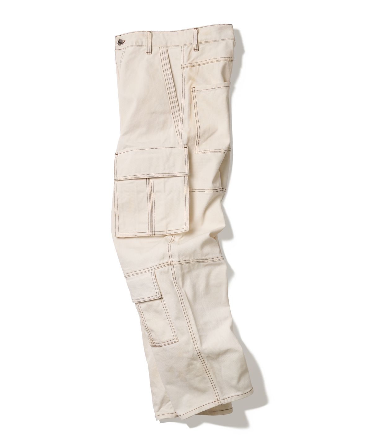 에이카화이트(AECA) CURVED WIDE CARGO DENIM PANTS-WHITE