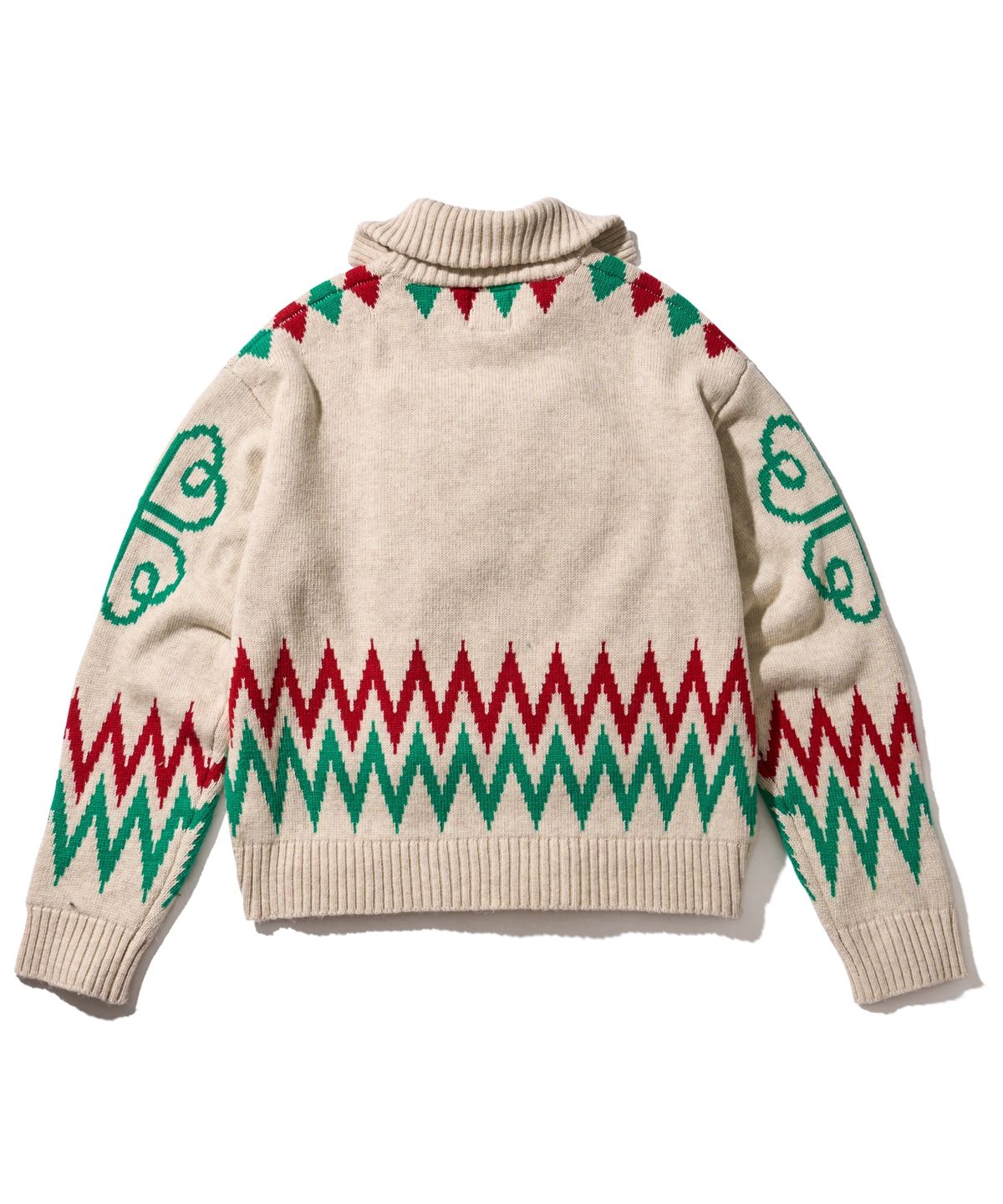 에이카화이트(AECA) AECA COWICHAN ZIP UP KNIT-IVORY