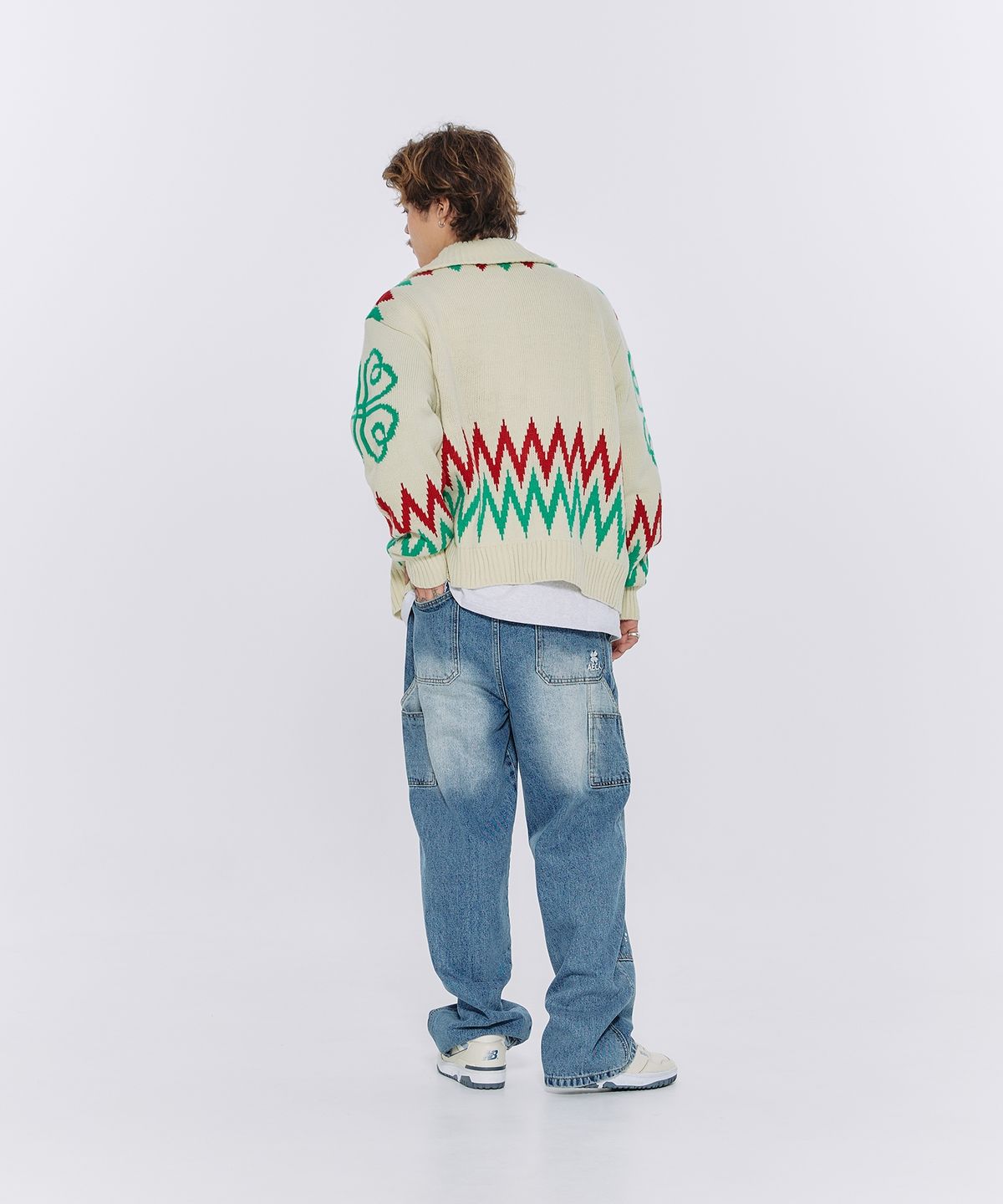 에이카화이트(AECA) AECA COWICHAN ZIP UP KNIT-IVORY