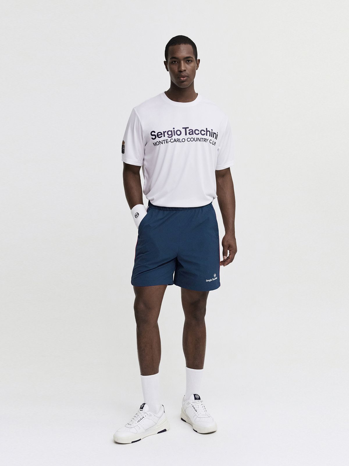 세르지오 타키니(SERGIO TACCHINI) M MC 바이메인 매치 플레이어 반팔 티셔츠 (Snow White)