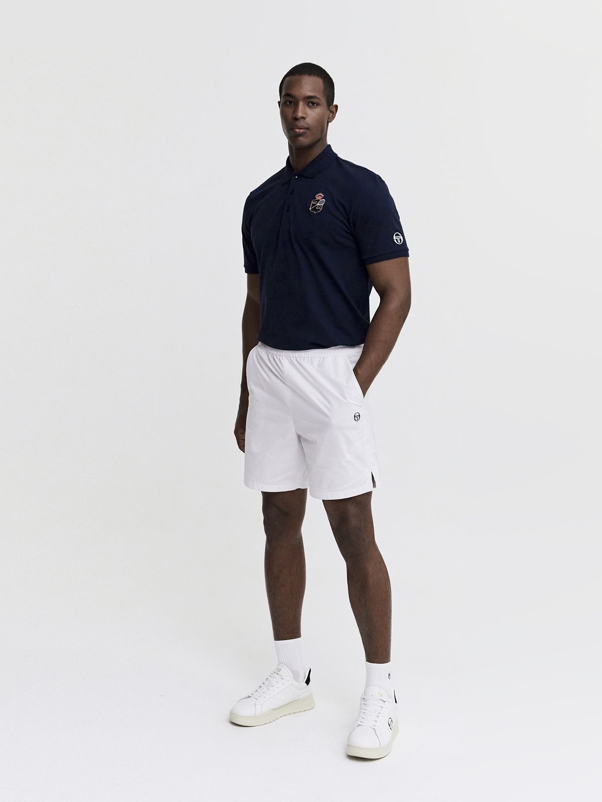 세르지오 타키니(SERGIO TACCHINI) M MC 더블 매치 반팔 폴로 셔츠 (Navy)