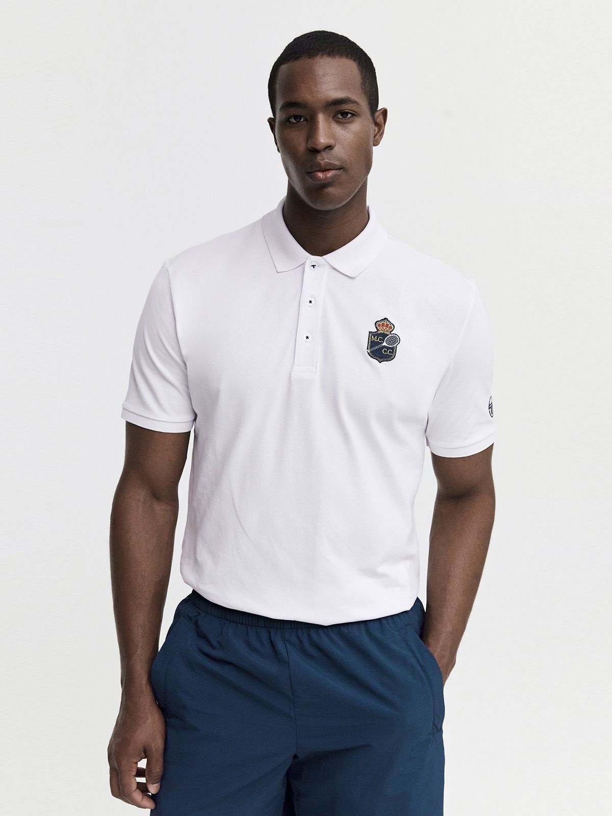 세르지오 타키니(SERGIO TACCHINI) M MC 더블 매치 반팔 폴로 셔츠 (Snow White)