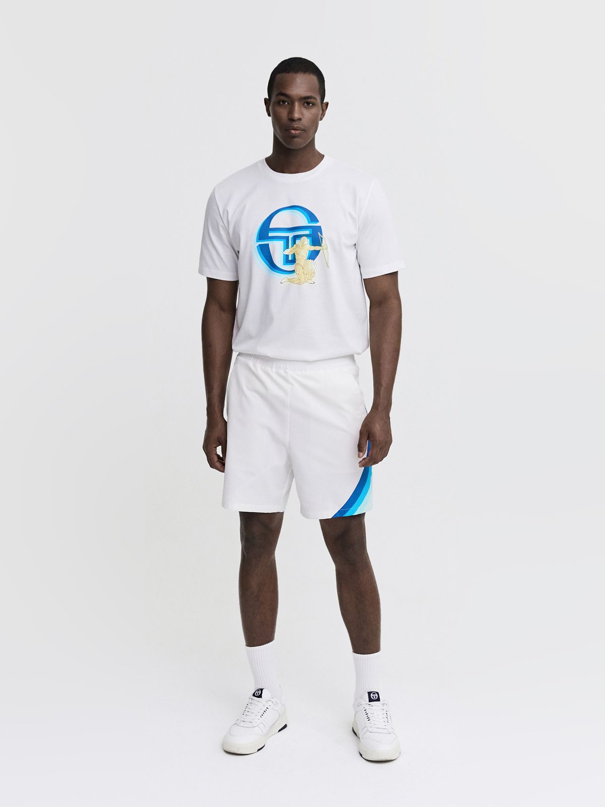 세르지오 타키니(SERGIO TACCHINI) M 아레쪼 CP 그래픽 라운드넥 반팔 티셔츠 (White)