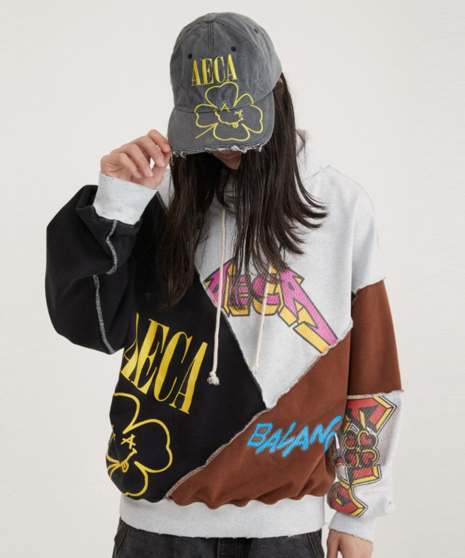 MUSINSA | AECA WHITE AECA TV HOODIE-LIGHT GRAY