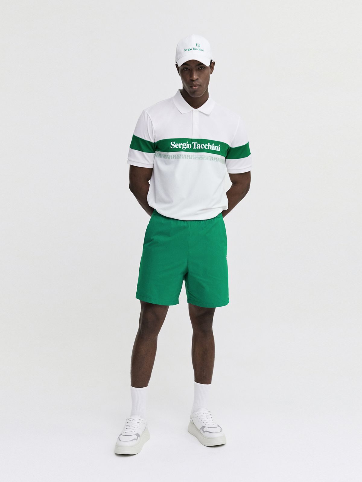 세르지오 타키니(SERGIO TACCHINI) M 다마린도 폴리 컬러블록 반팔 폴로셔츠 (White)