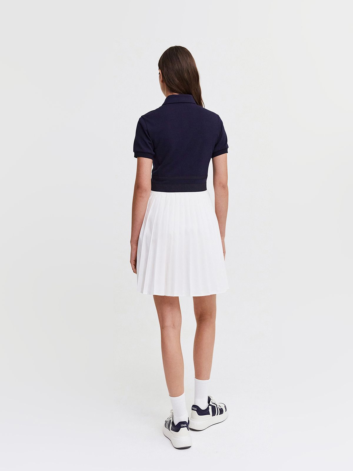 세르지오 타키니(SERGIO TACCHINI) W 다마린도 저지우븐믹스 풀집 반팔 드레스 (Navy)