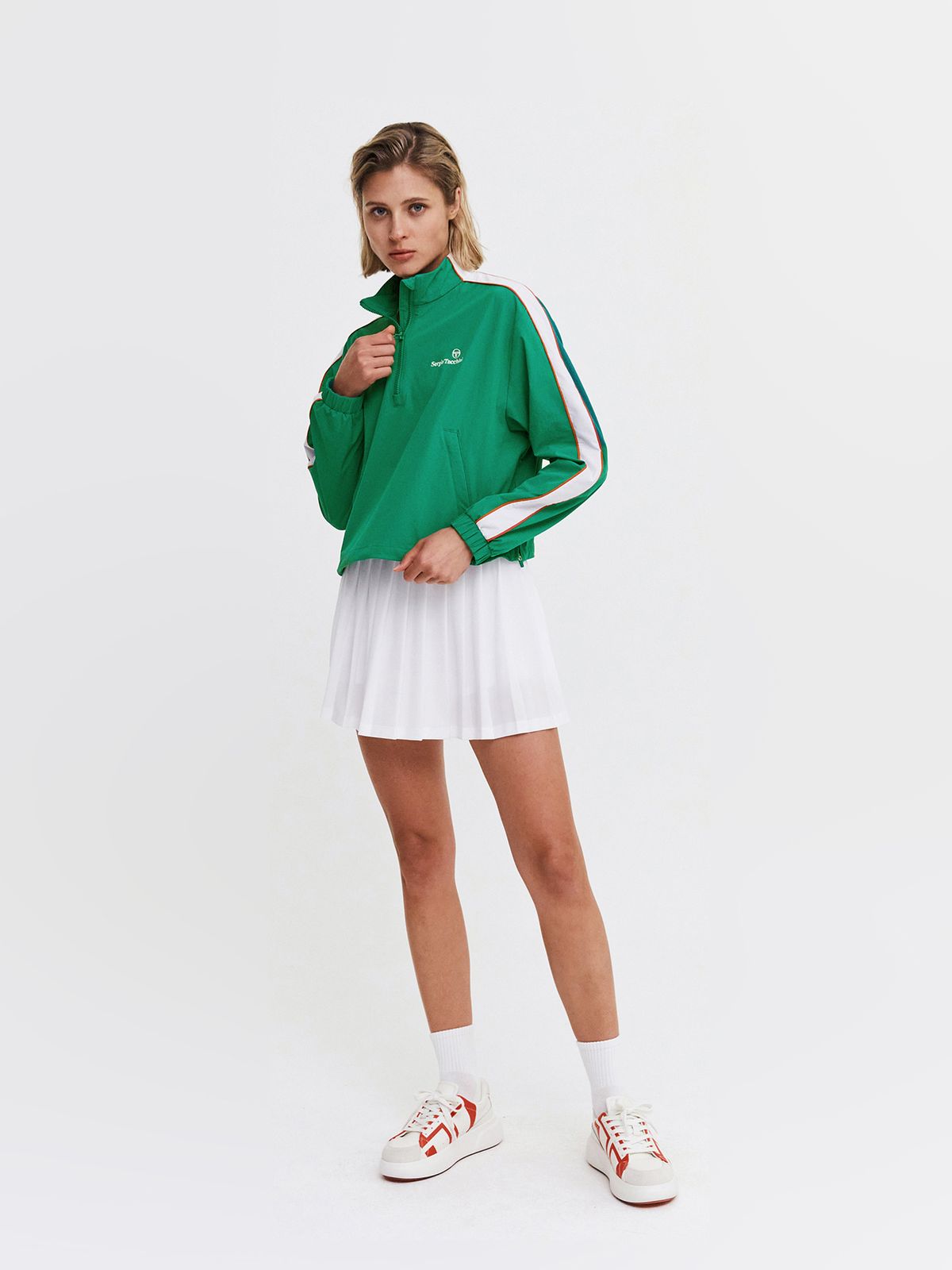 세르지오 타키니(SERGIO TACCHINI) W 코너스 우븐 하프집 긴팔 아노락