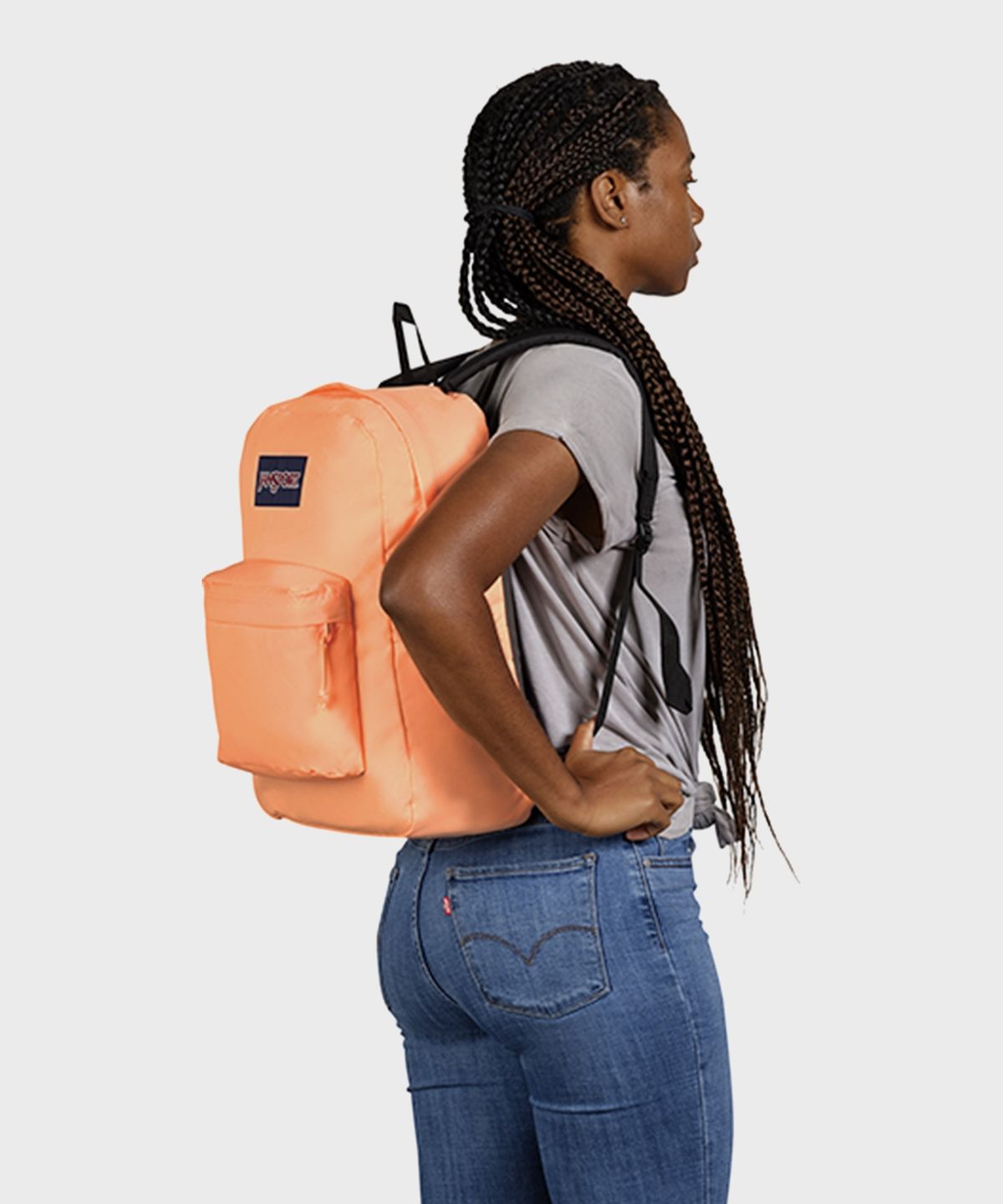 잔스포츠(JANSPORT) 슈퍼브레이크 플러스 랩탑 PEACH NEON