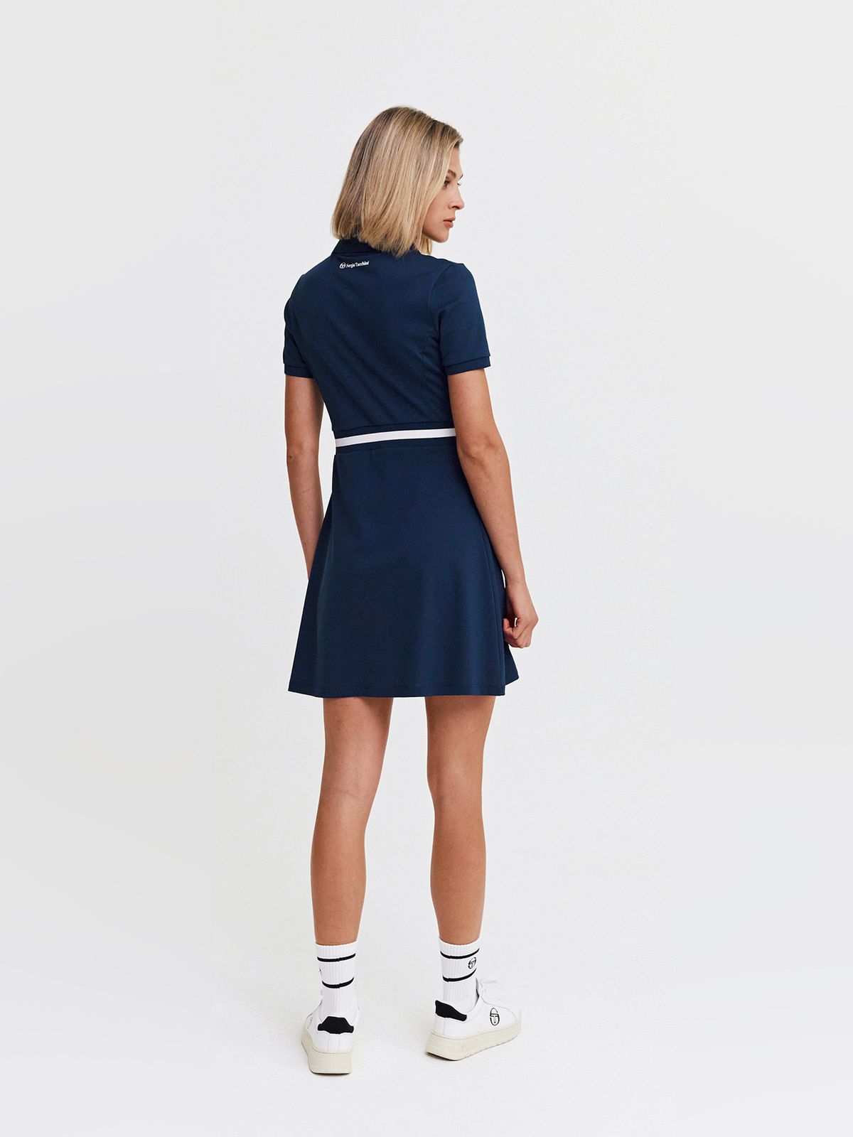 세르지오 타키니(SERGIO TACCHINI) W 클래식 CP 카라브이넥 반팔 드레스 (Navy)
