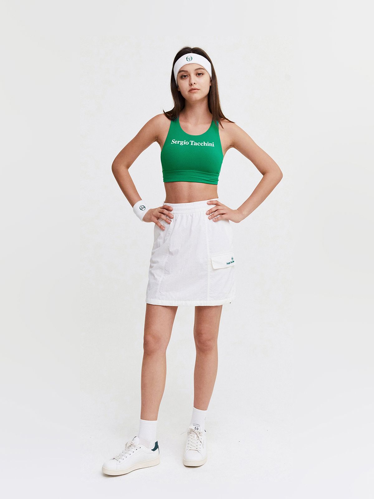 세르지오 타키니(SERGIO TACCHINI) W 크루 우븐 스커트 (White)