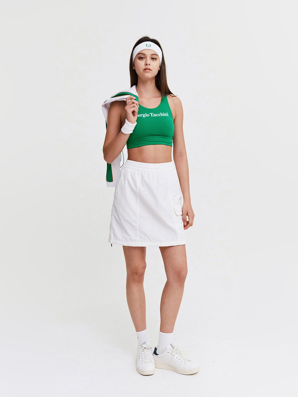 세르지오 타키니(SERGIO TACCHINI) W 크루 우븐 스커트 (White)