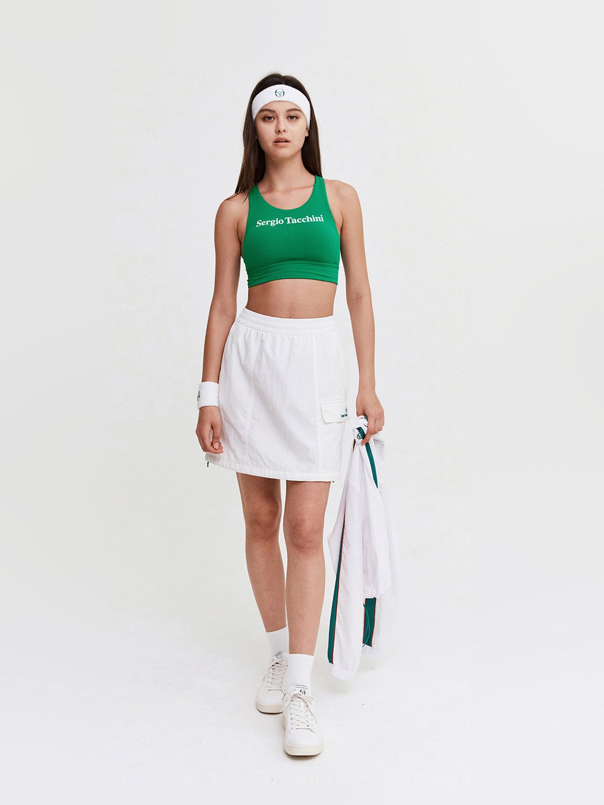 세르지오 타키니(SERGIO TACCHINI) W 크루 우븐 스커트 (White)