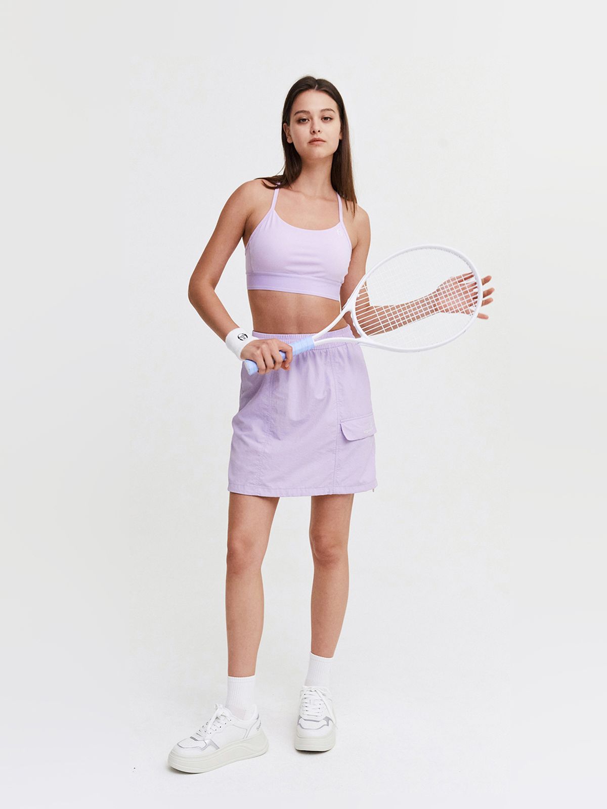 세르지오 타키니(SERGIO TACCHINI) W 크루 우븐 스커트 (L.Purple)