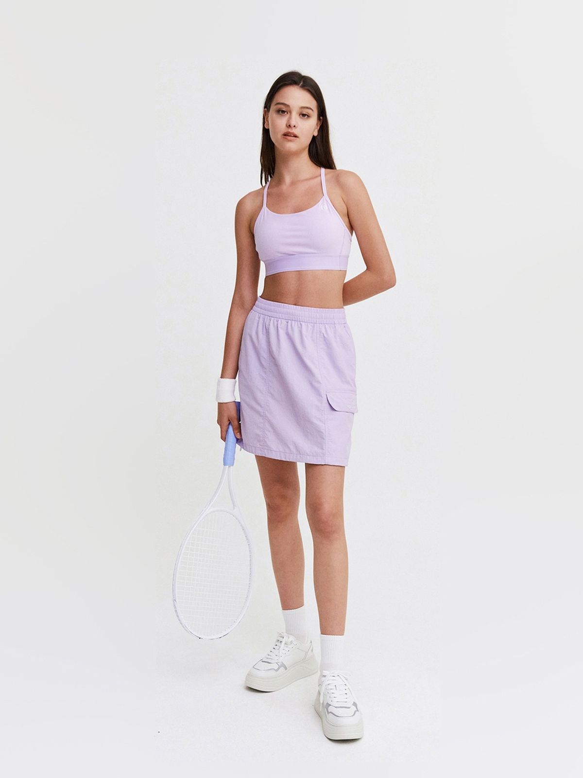 세르지오 타키니(SERGIO TACCHINI) W 크루 우븐 스커트 (L.Purple)